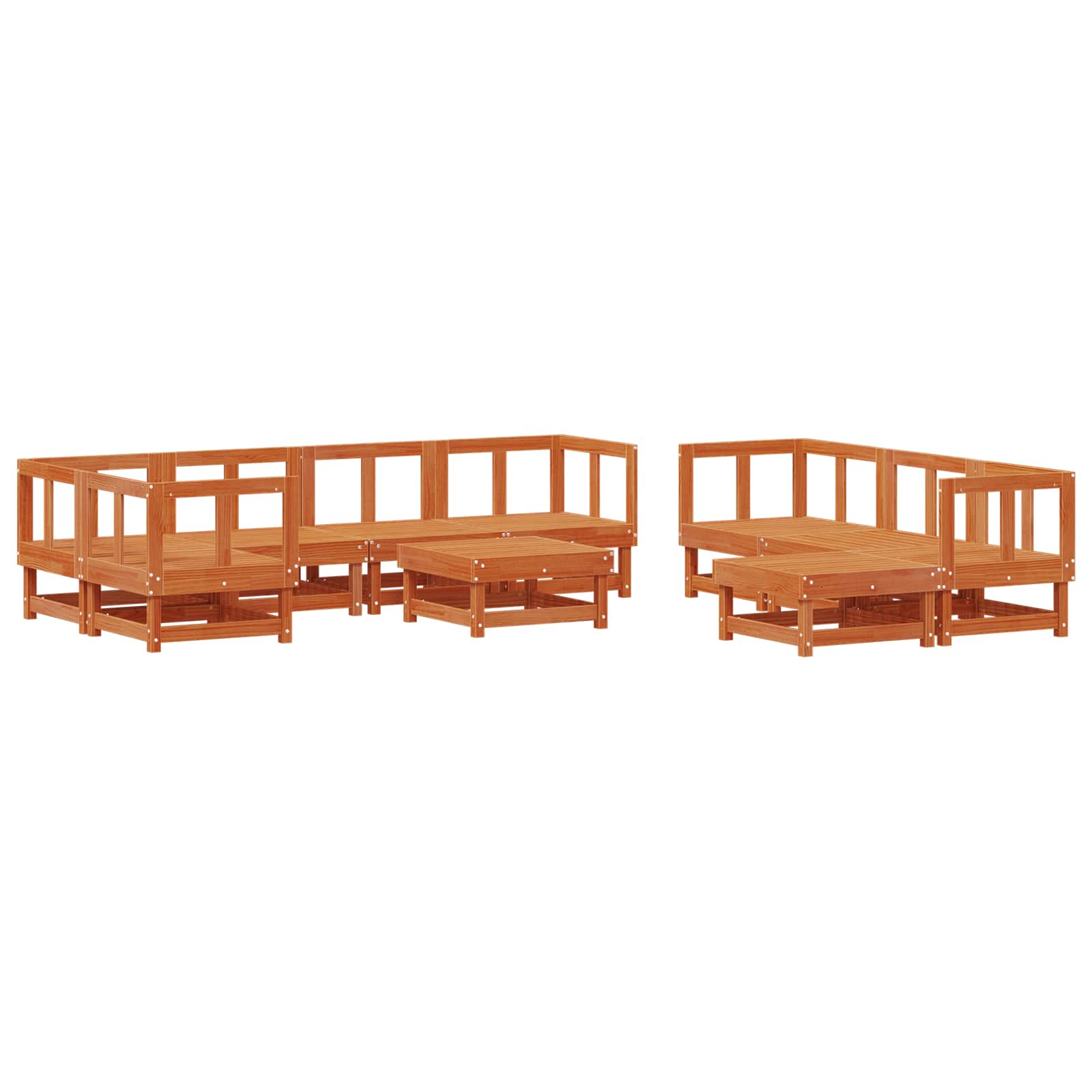 Set lounge namještaja za vrt 33 pcs Voštanosmeđa
