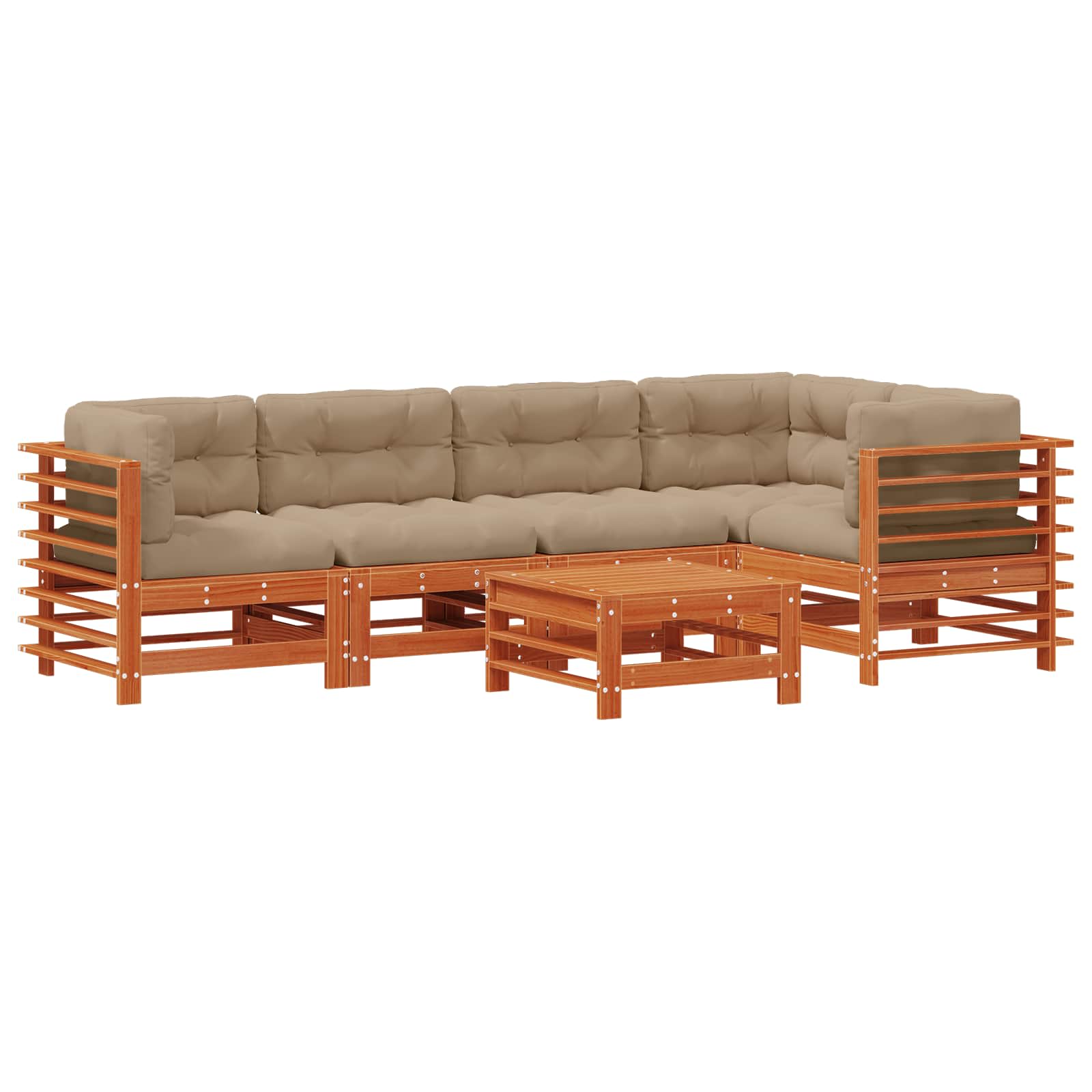 Set lounge namještaja za vrt 6 pcs Voštanosmeđa