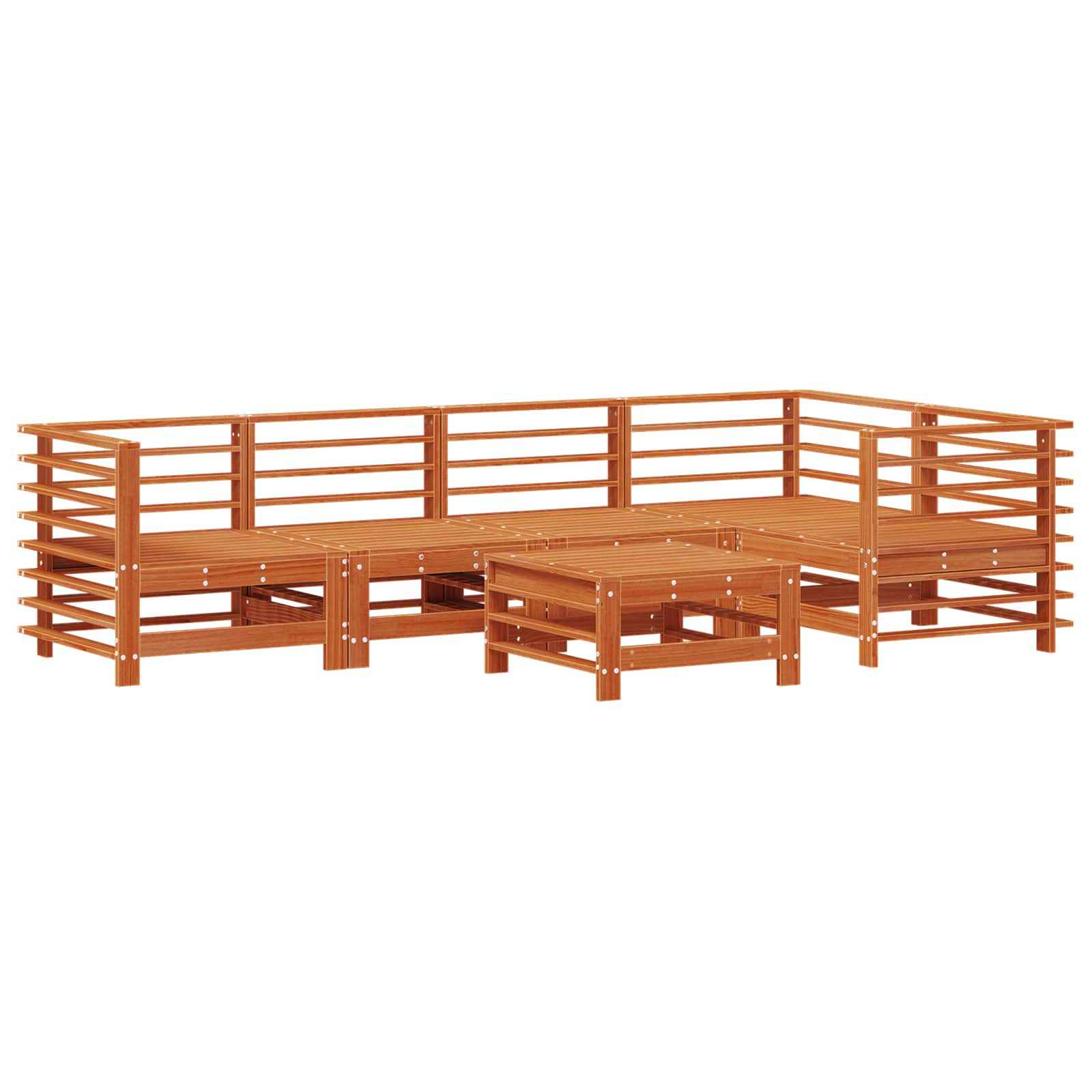 Set lounge namještaja za vrt 6 pcs Voštanosmeđa