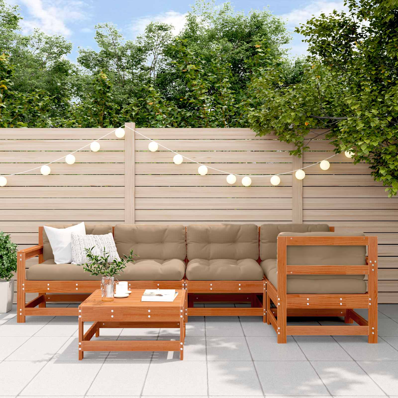Set lounge namještaja za vrt 6 pcs Voštanosmeđa