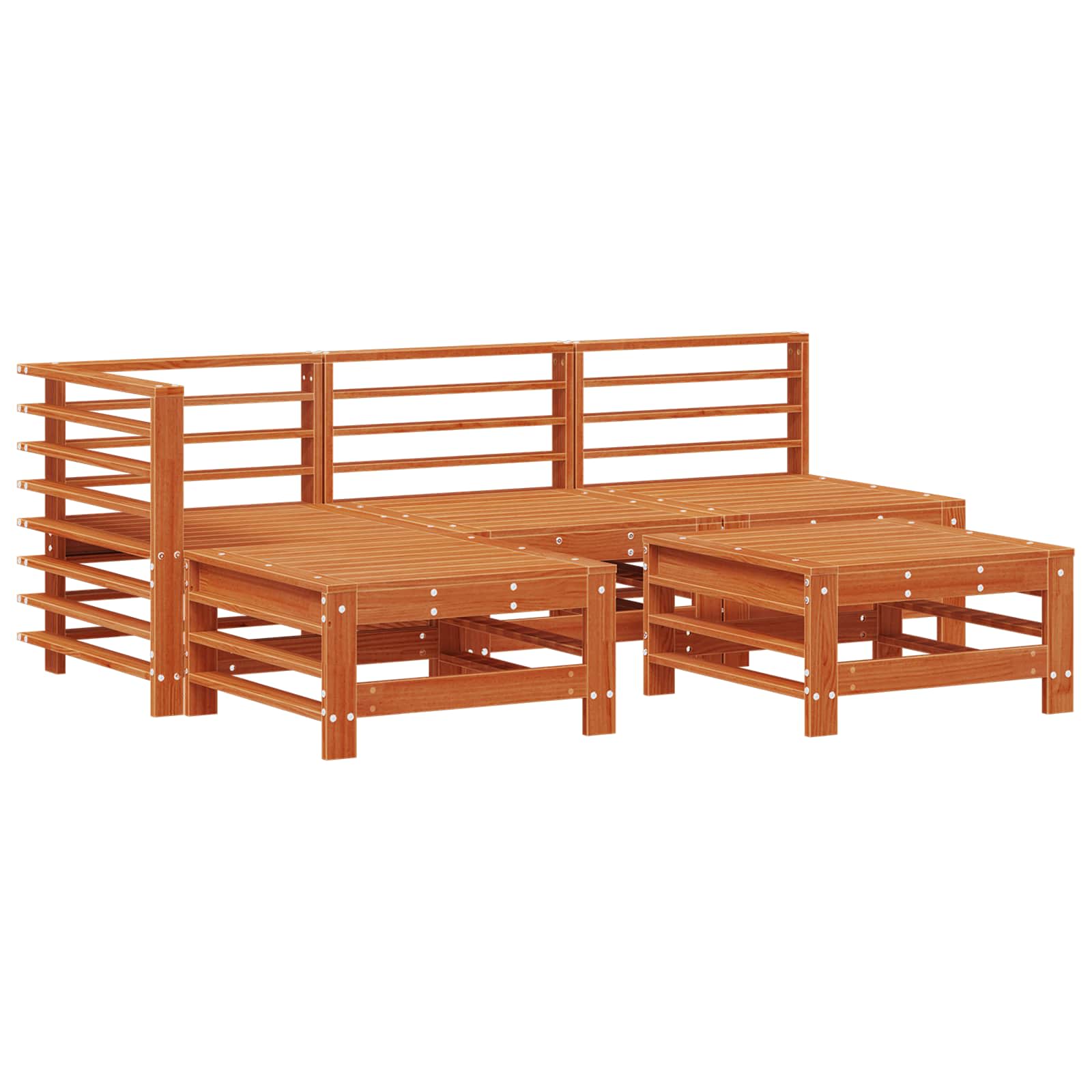 Set lounge namještaja za vrt 5 pcs Vosak Smeđa Masivna borovina