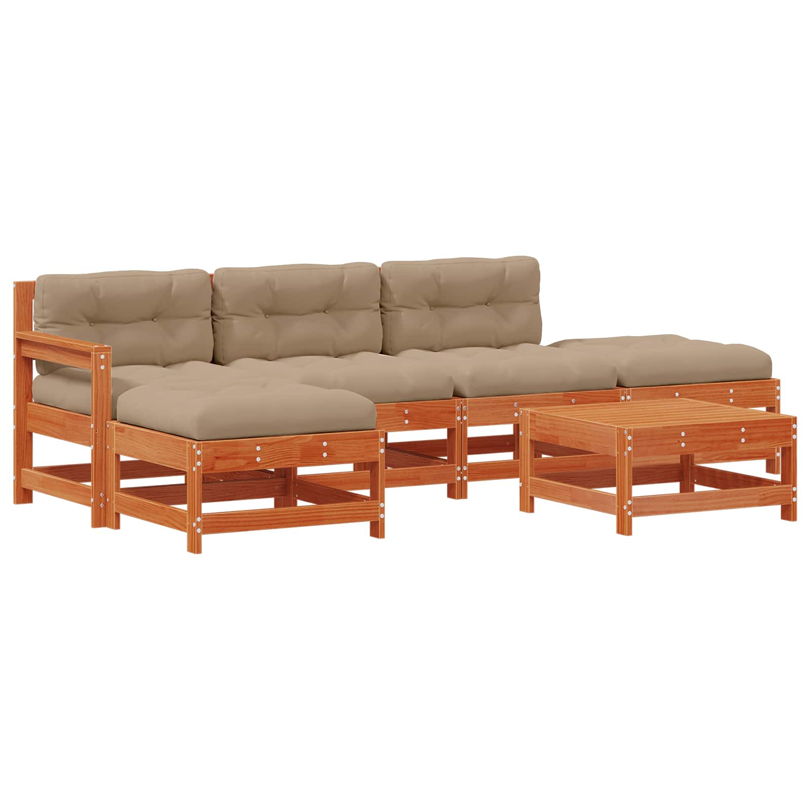 Set lounge namještaja za vrt 6 pcs Voštanosmeđa