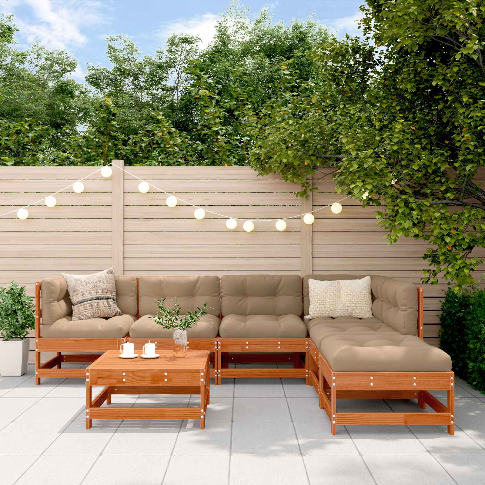 Set lounge namještaja za vrt 7 pcs Voštanosmeđa