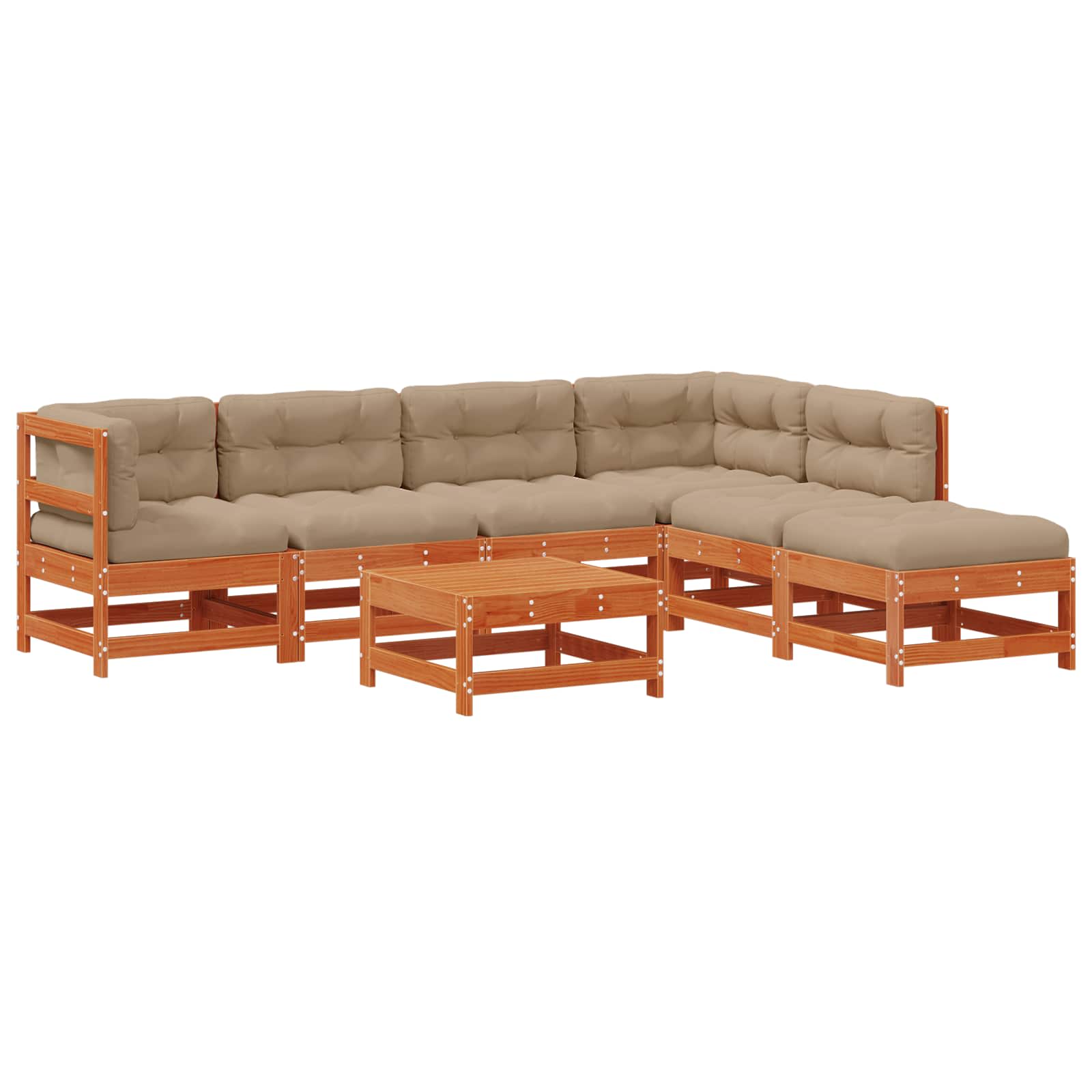 Set lounge namještaja za vrt 7 pcs Voštanosmeđa