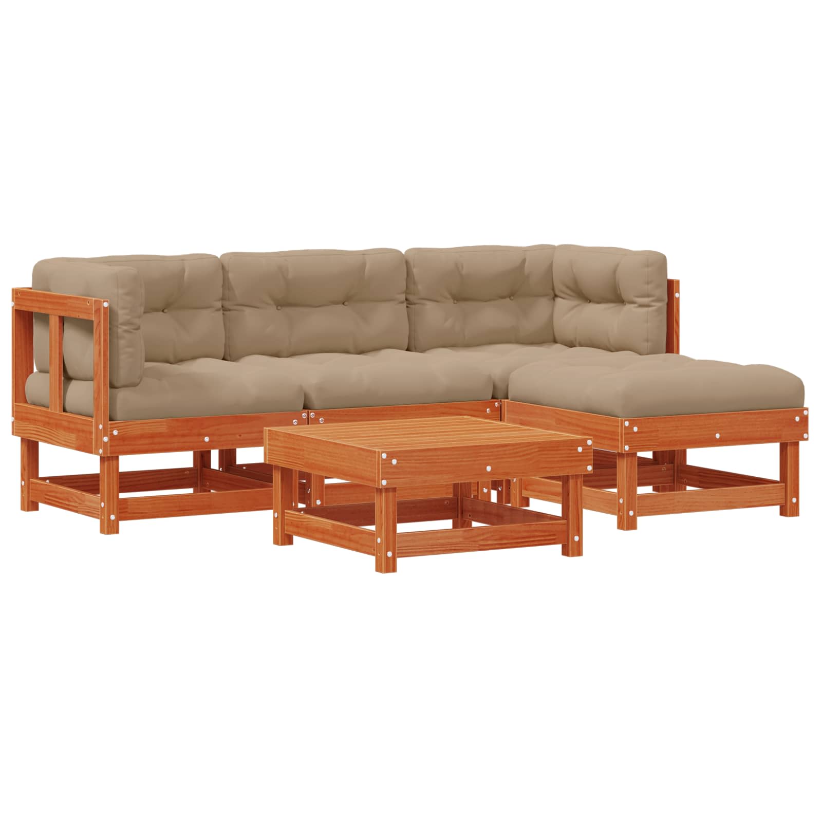 Set lounge namještaja za vrt 15 pcs Voštanosmeđa