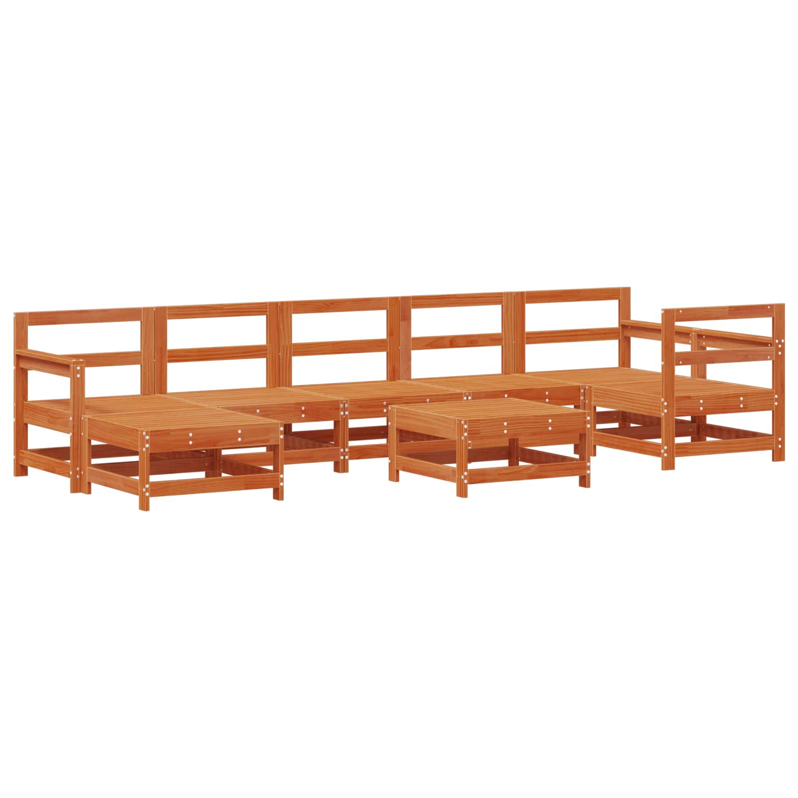Set lounge namještaja za vrt 8 pcs Bakarno smeđa bor