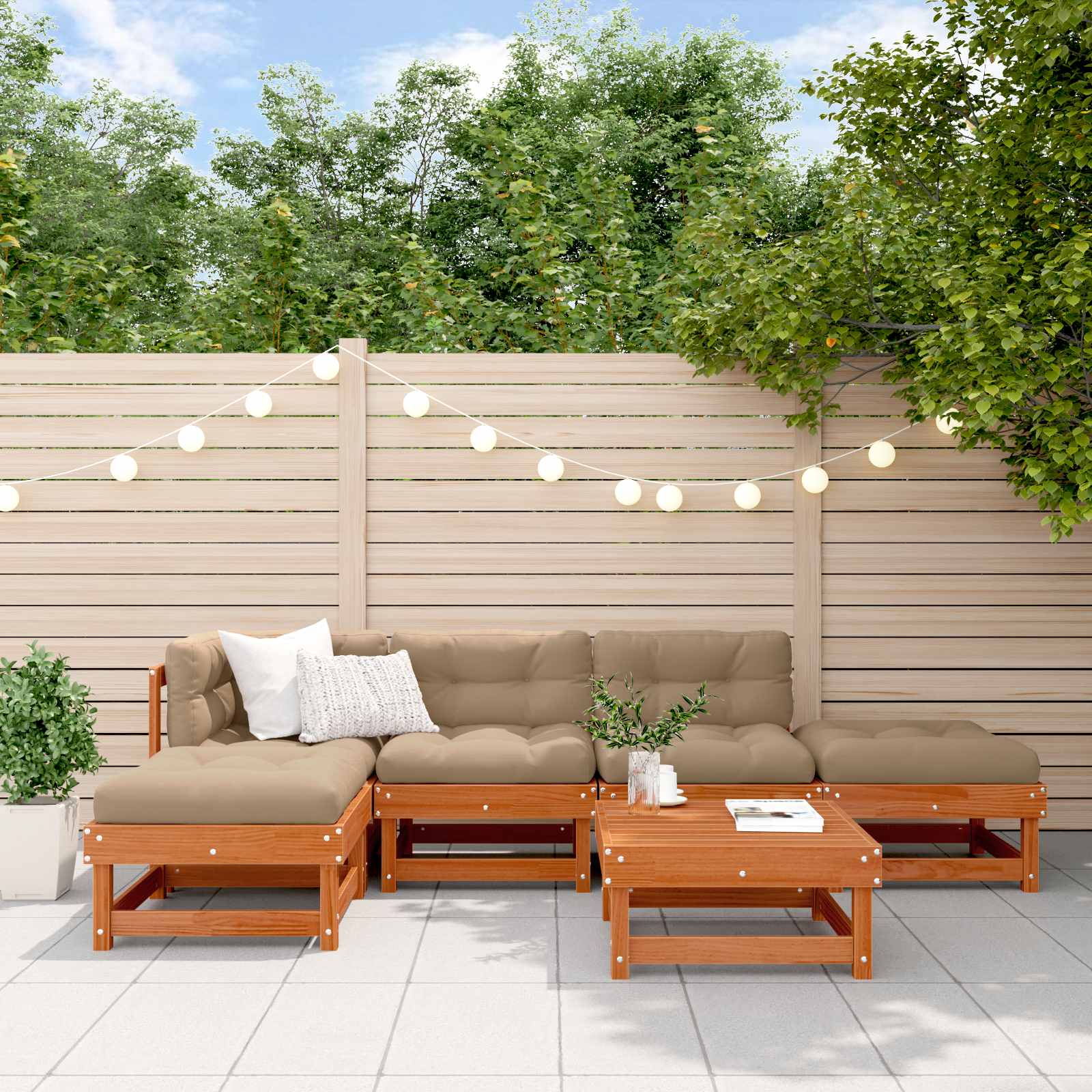 Set lounge namještaja za vrt 6 pcs Voštanosmeđa