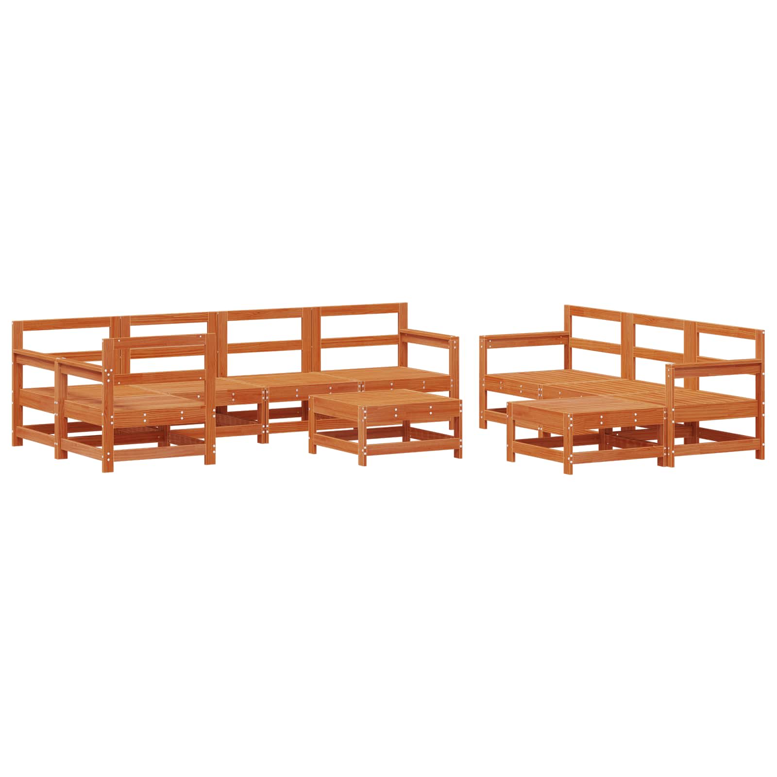 Set lounge namještaja za vrt 10 pcs Vosak Smeđa