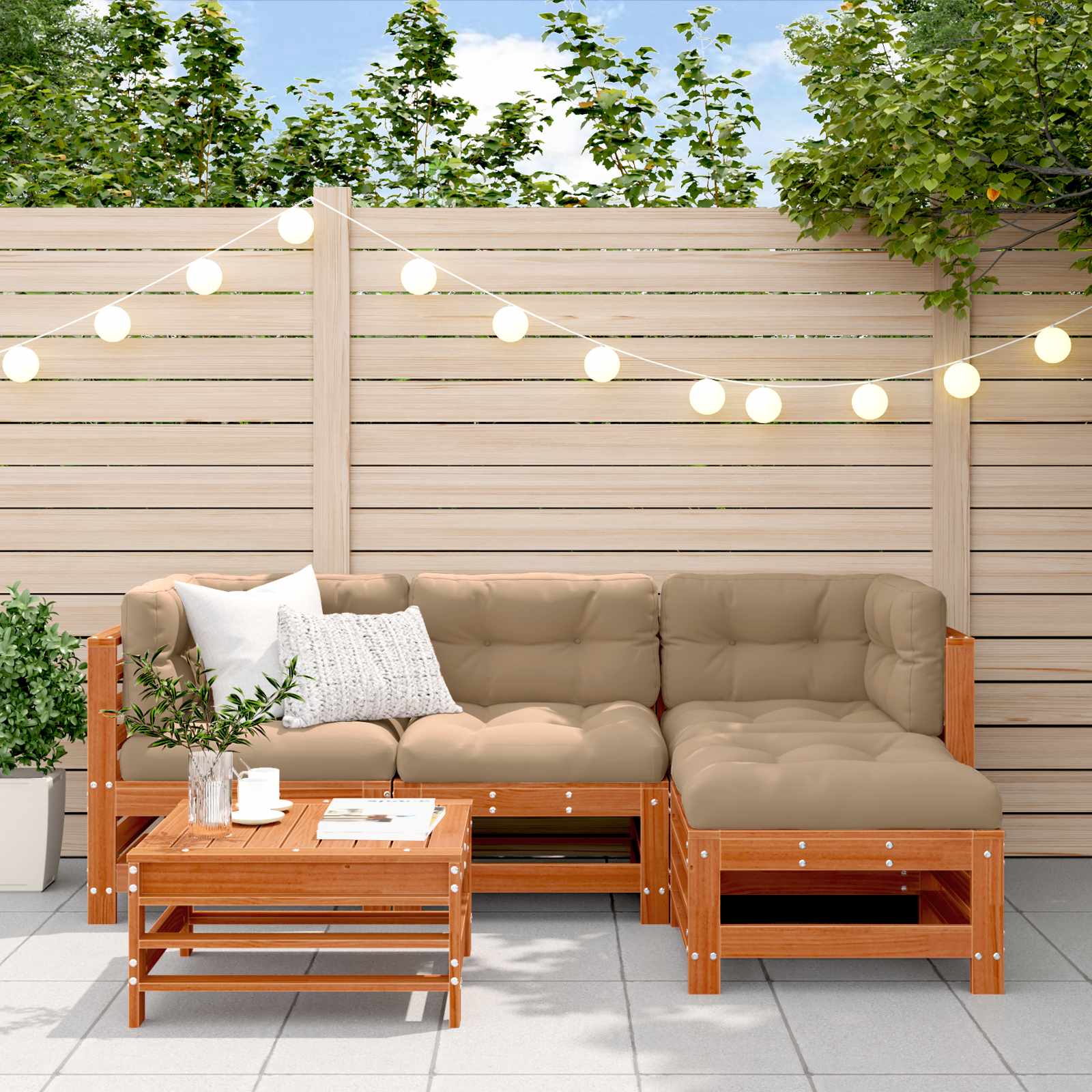 Set lounge namještaja za vrt 5 pcs Voštanosmeđa