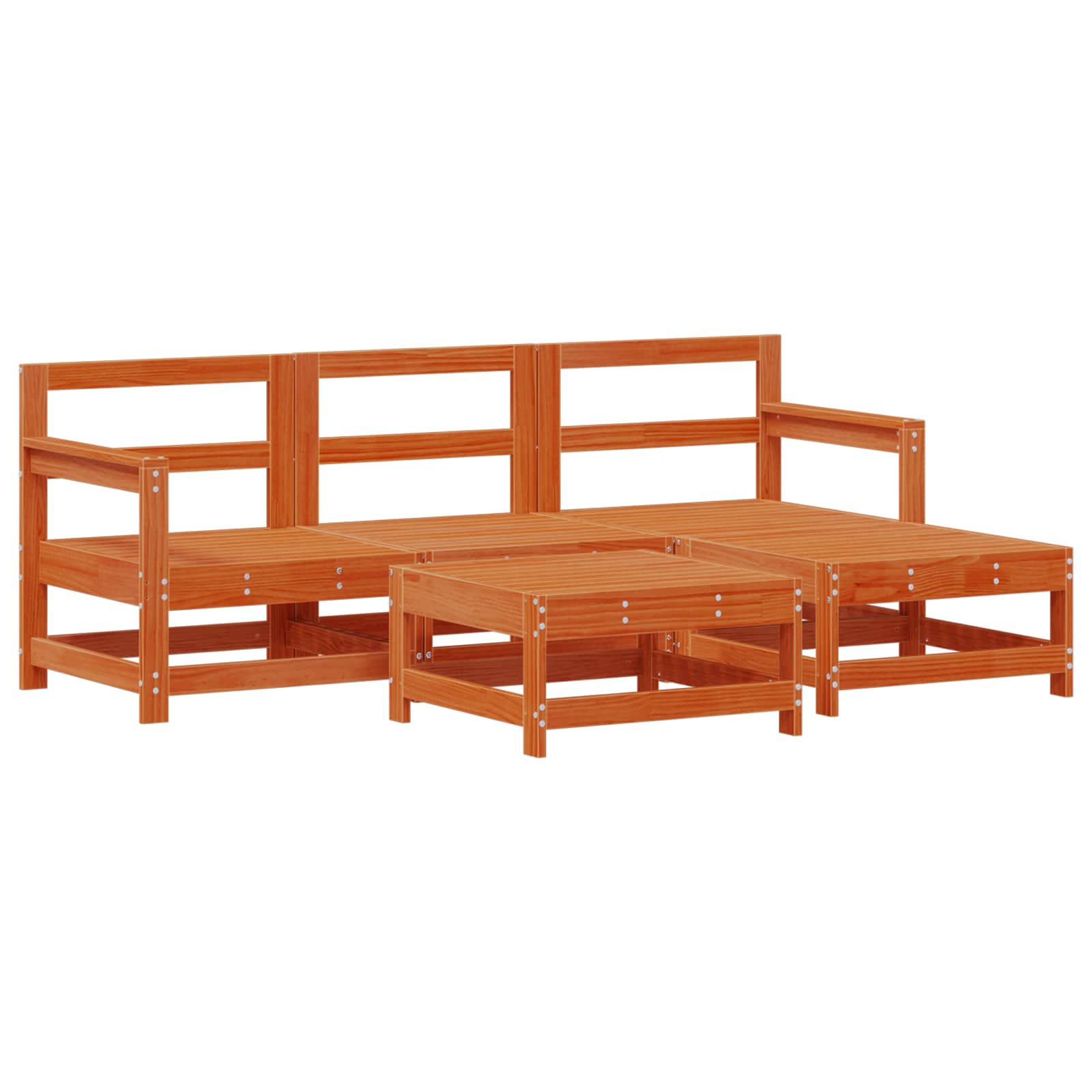 Set lounge namještaja za vrt 5 pcs Bakarno smeđa bor
