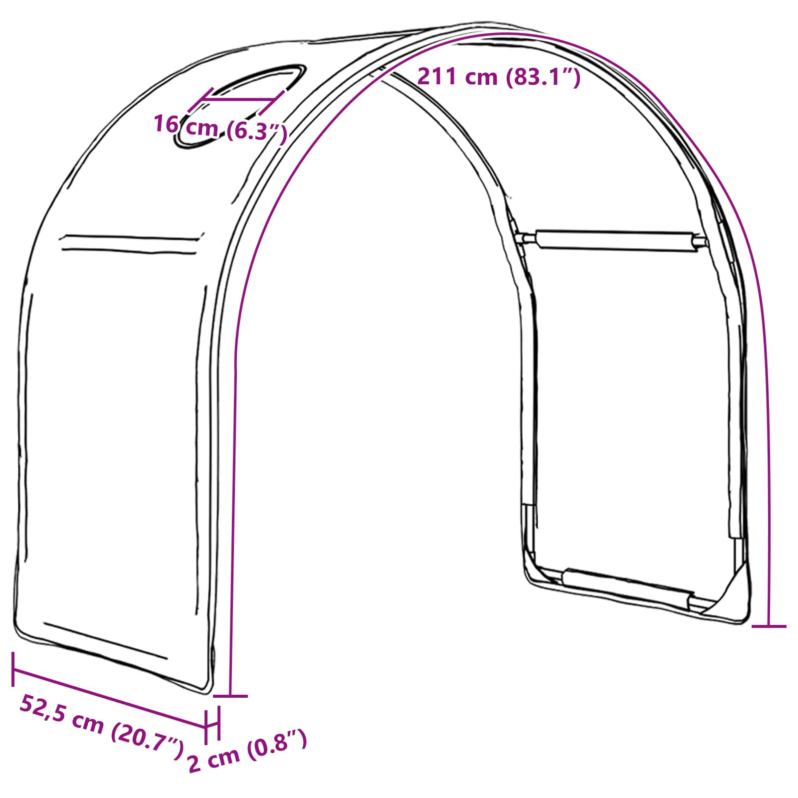 Tunis za krevet 2 pcs Crna 211 x 52,5 x 2 cm Poliester