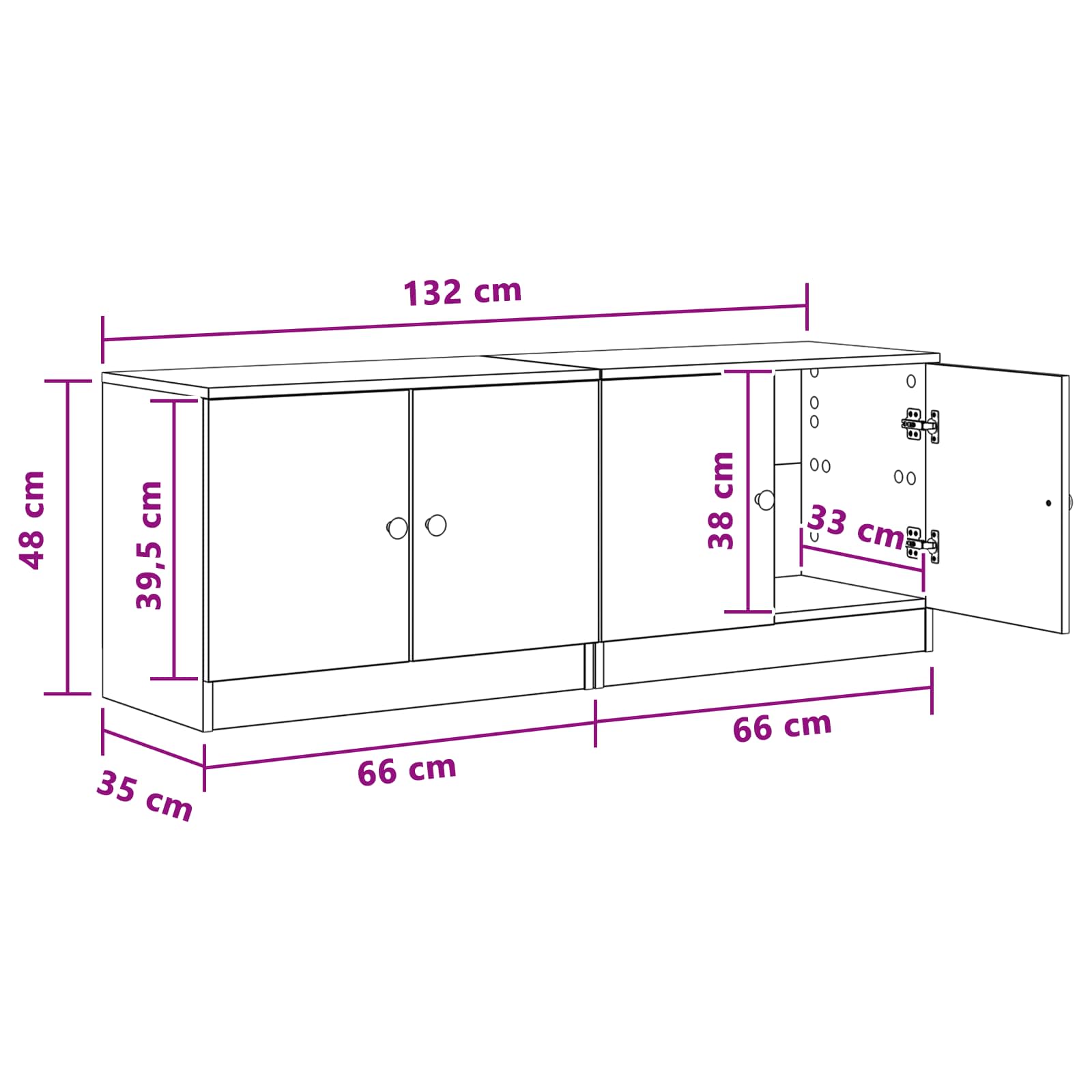 Ormarić za krevet s pohranom 2 pcs Hrast sonoma 66 x 35 x 48 cm