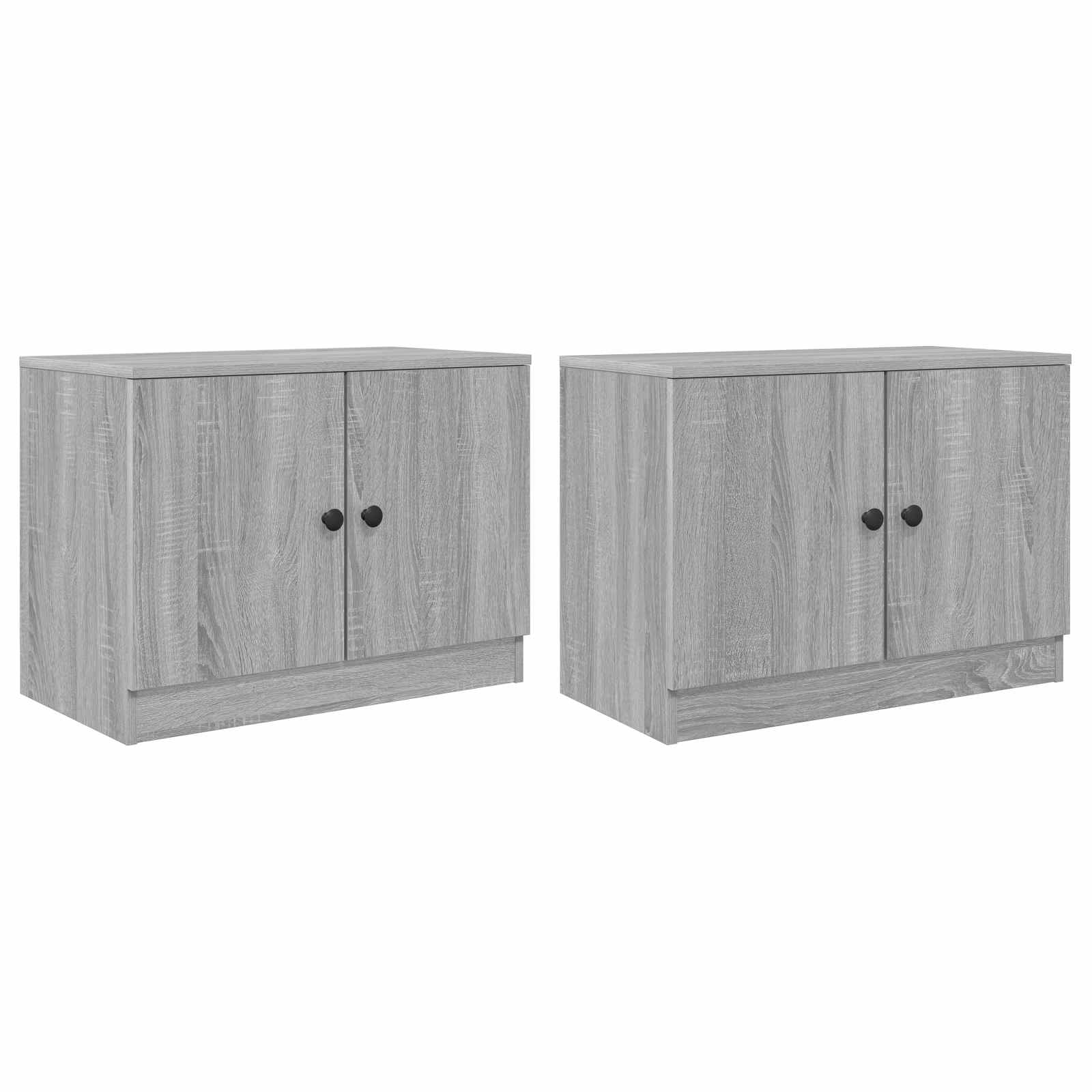 Ormarić za krevet s pohranom 2 pcs Siva Sonoma 66 x 35 x 48 cm