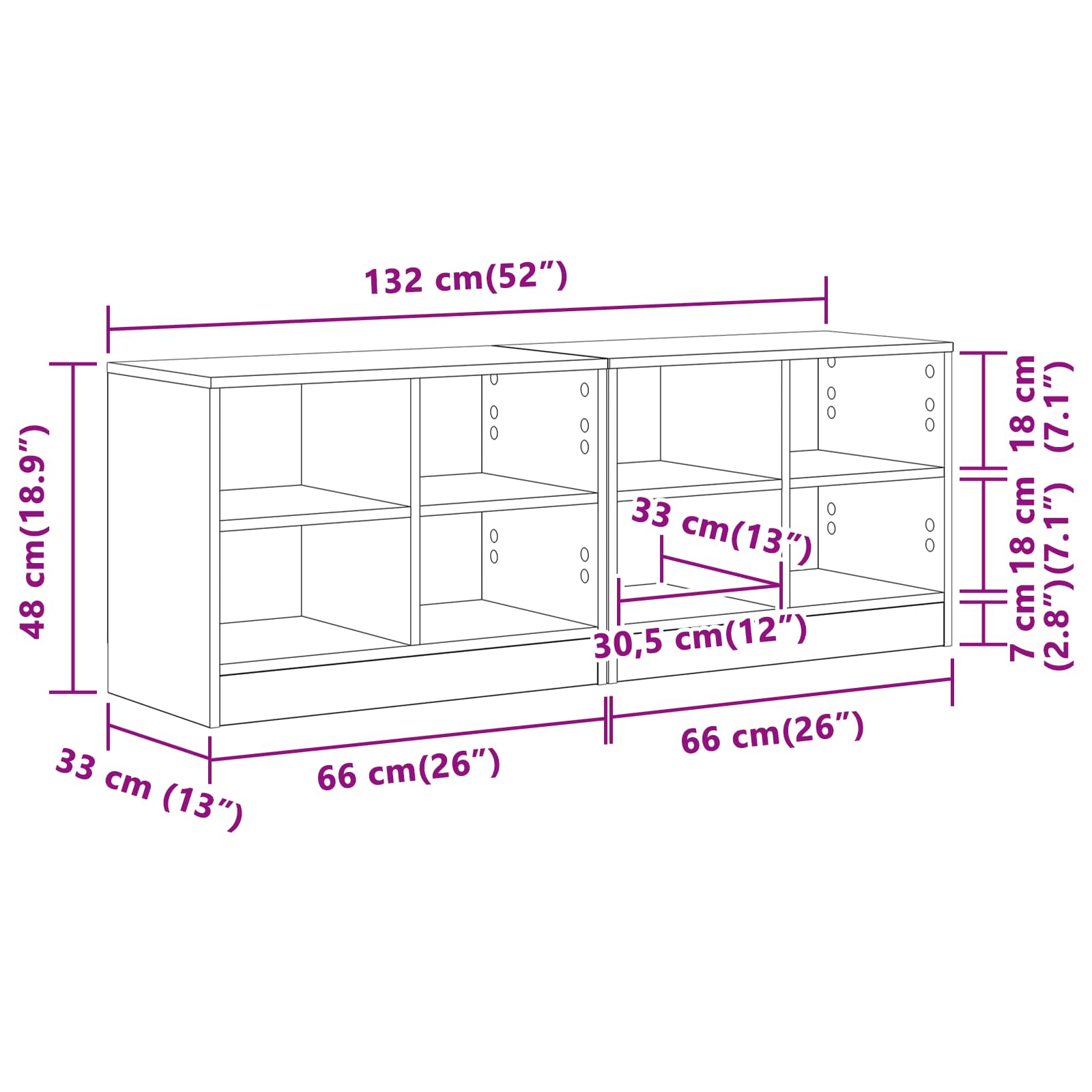 Ormarić za krevet s policom 2 pcs Hrast sonoma 66 x 33 x 48 cm