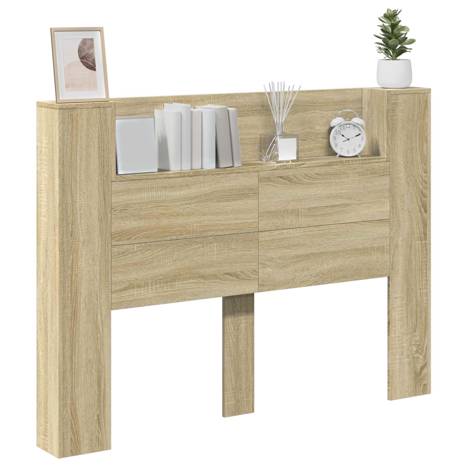 Krevetna ploča s LED-om s policom Sonoma 140 x 16,5 x 103,5 cm