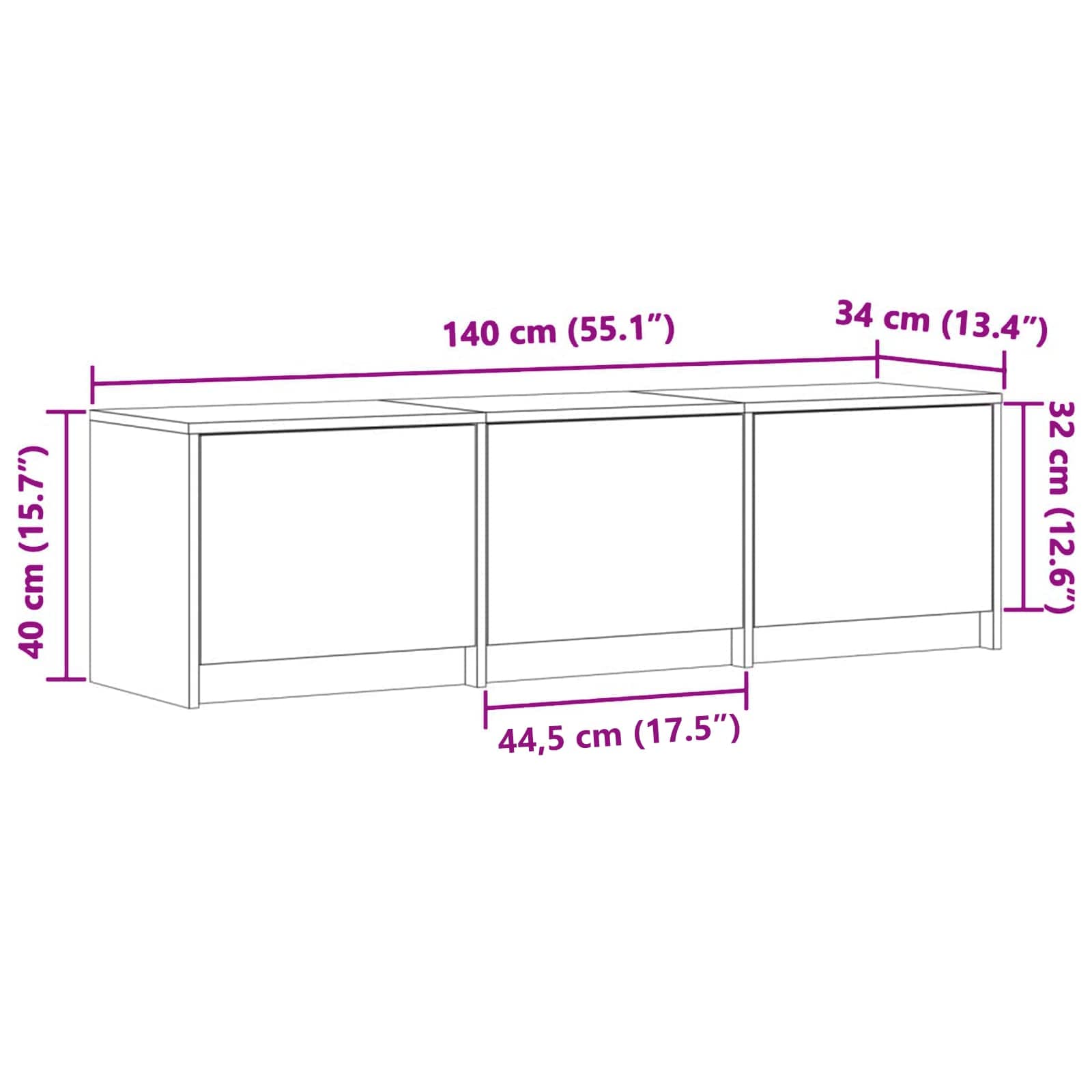 TV ormar Dimljeni hrast 140 x 34 x 40 cm Konstruirano drvo