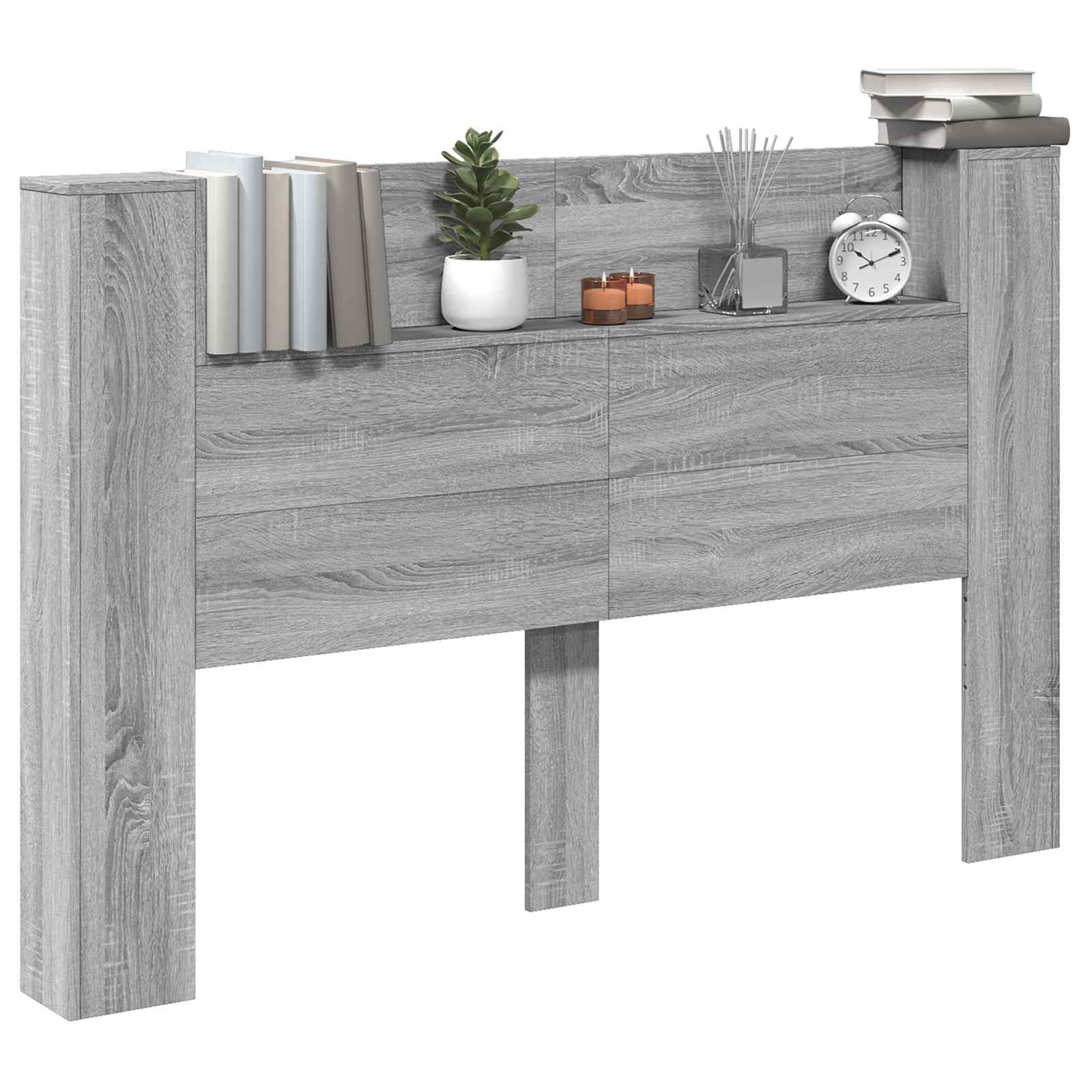 Krevetna ploča s LED-om Zidne Sivi Sonoma 160 x 16,5 x 103,5 cm