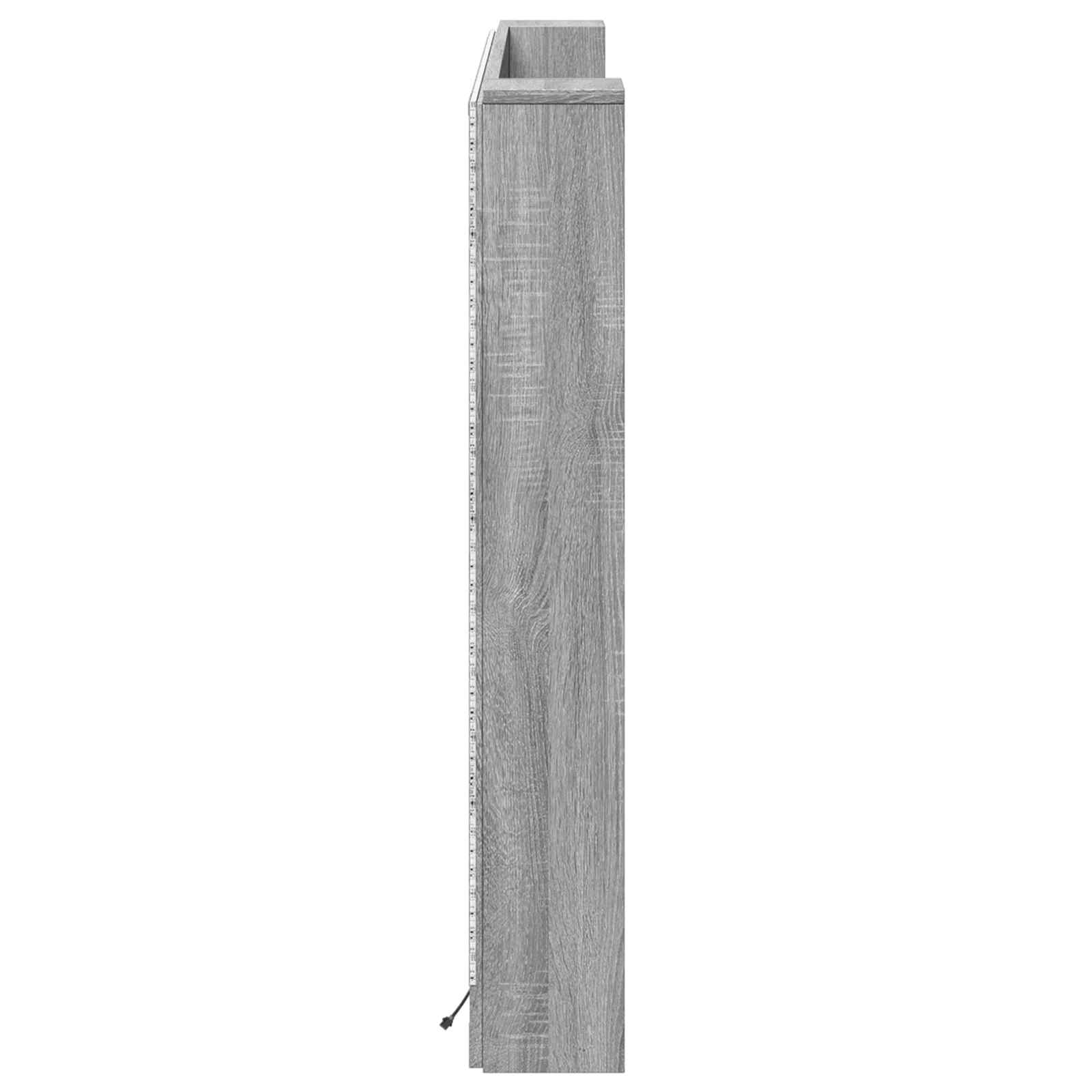Krevetna ploča s LED-om Zidne Sivi Sonoma 160 x 16,5 x 103,5 cm