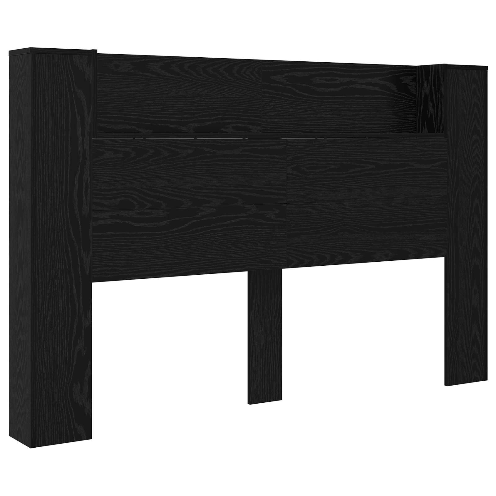 Krevetna ploča s LED-om Zidne Crni Hrast 160 x 16,5 x 103,5 cm