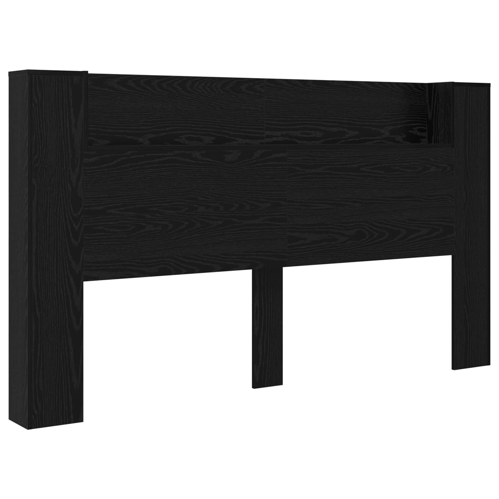 Krevetna ploča s LED-om Zidne Crni Hrast 180 x 16,5 x 103,5 cm