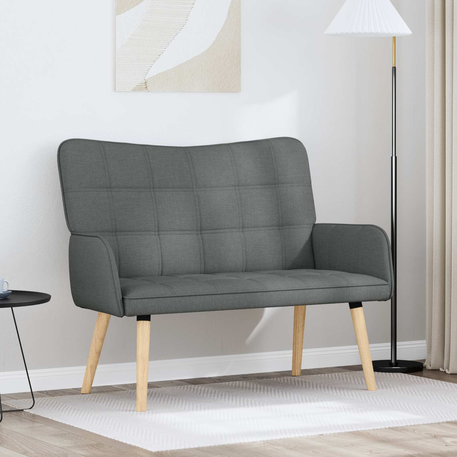 Kauč za dvoje Tamno siva 115 x 61 x 87 cm tkanina