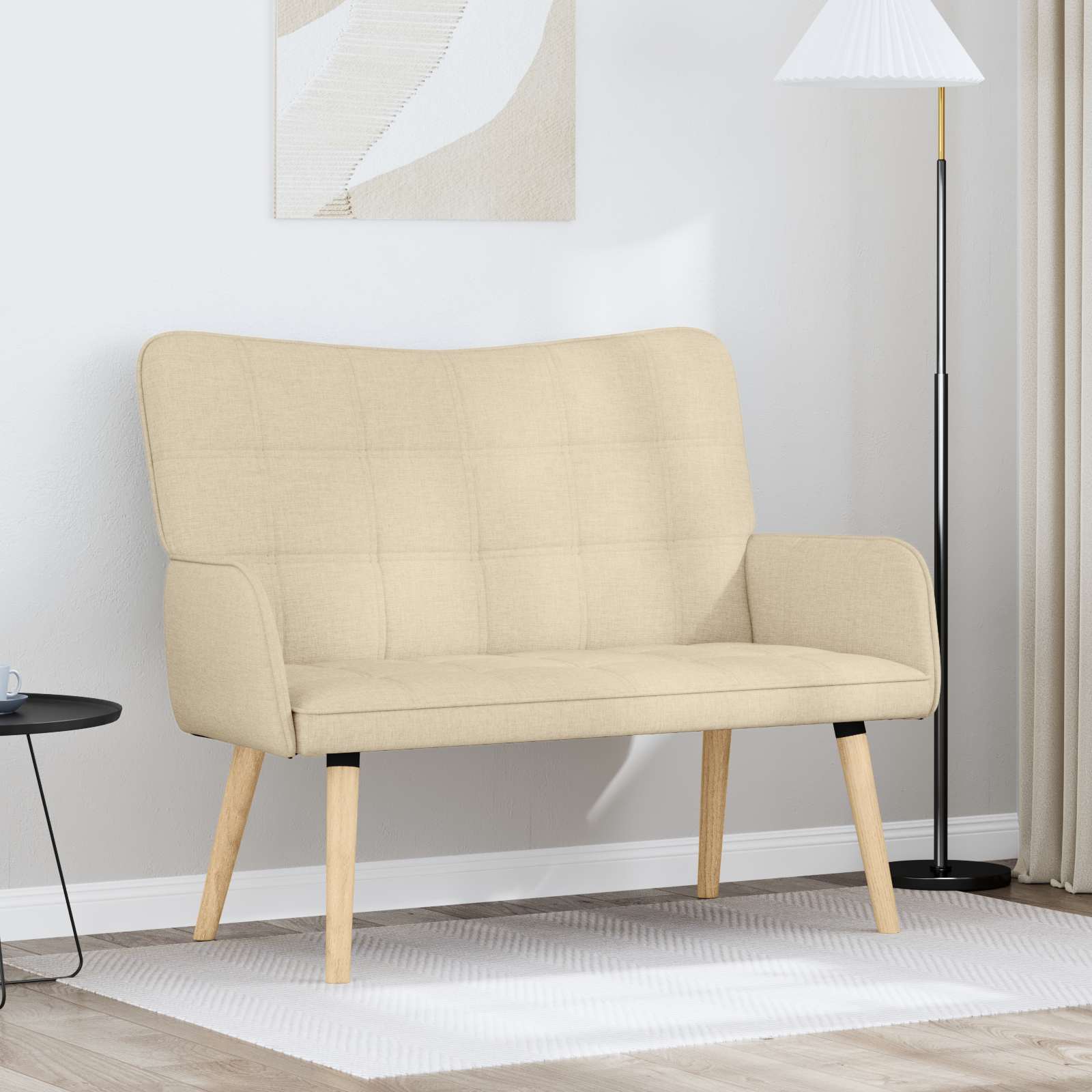 Kauč za dvoje Krema 115 x 61 x 87 cm tkanina