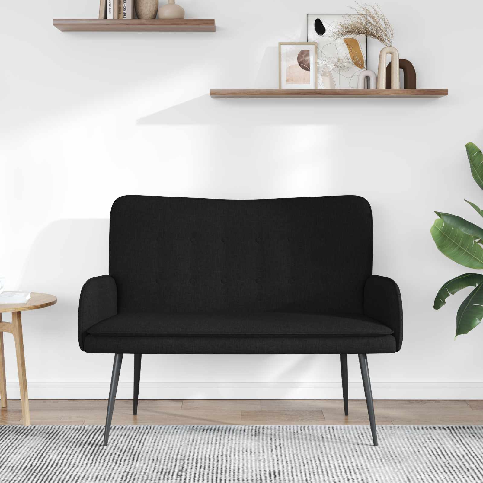 Sofa za dvije osobe Crna 115 x 61 x 87 cm tkanina
