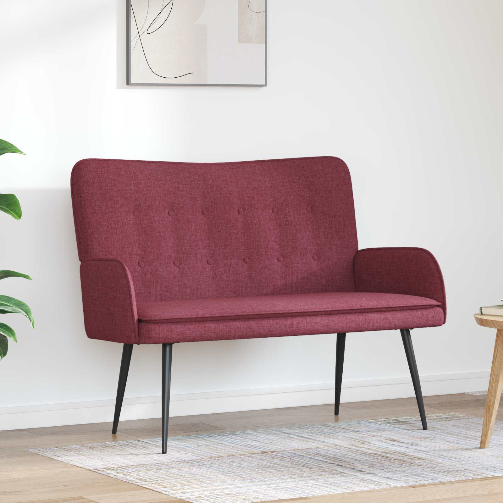 Sofa za dvije osobe boja crnog vina 115 x 61 x 87 cm tkanina