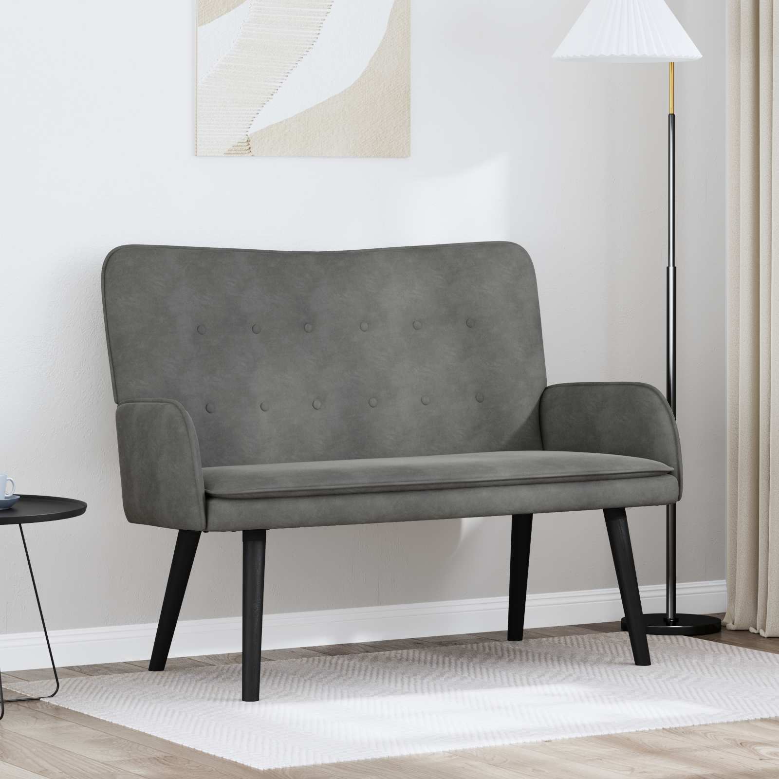 Kauč za dvoje Tamno siva 115 x 61 x 87 cm Baršun