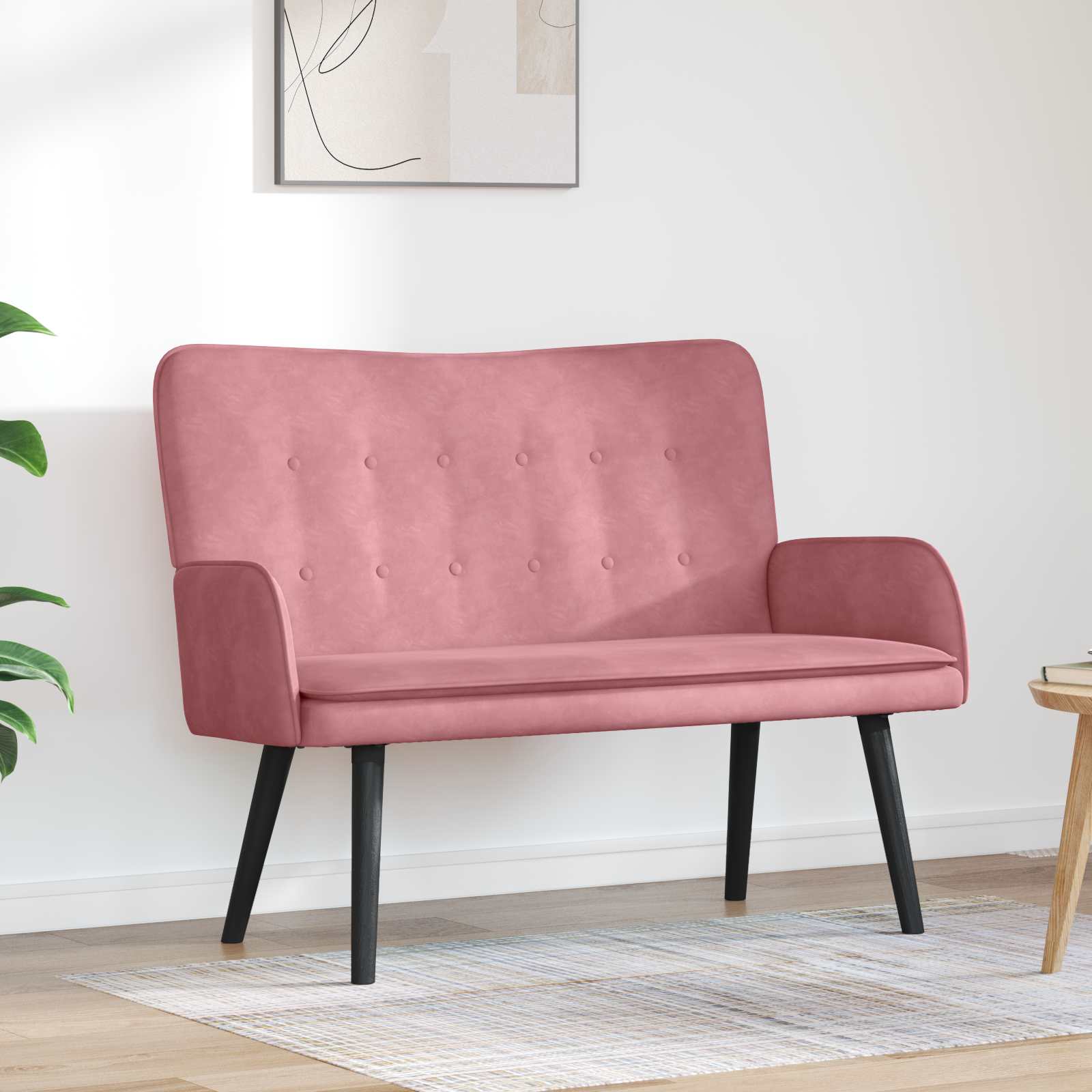 Kauč za dvoje Ružičasta 115 x 61 x 87 cm Baršun