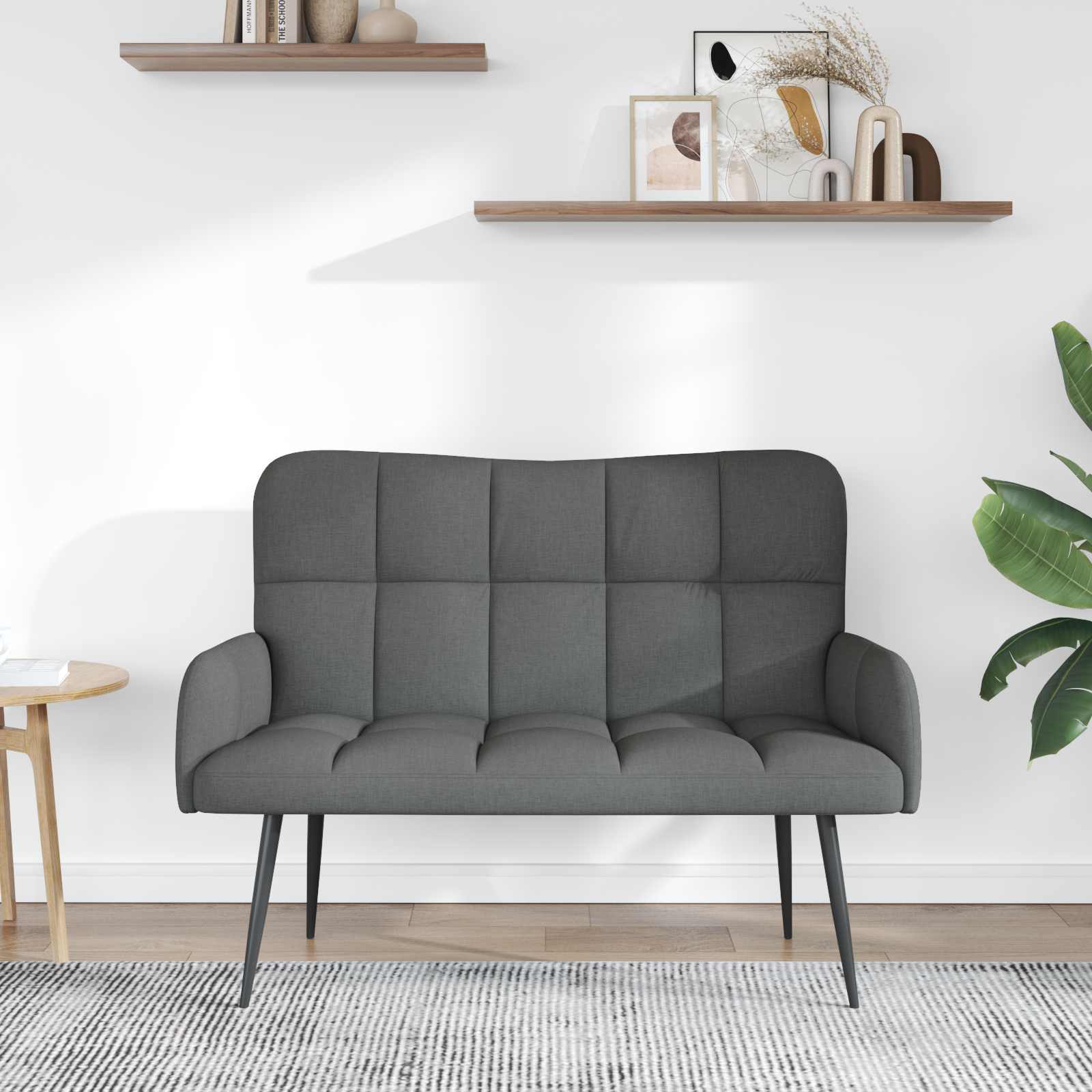Sofa za dvije osobe Tamnosiva 115 x 61 x 87 cm Tkanina