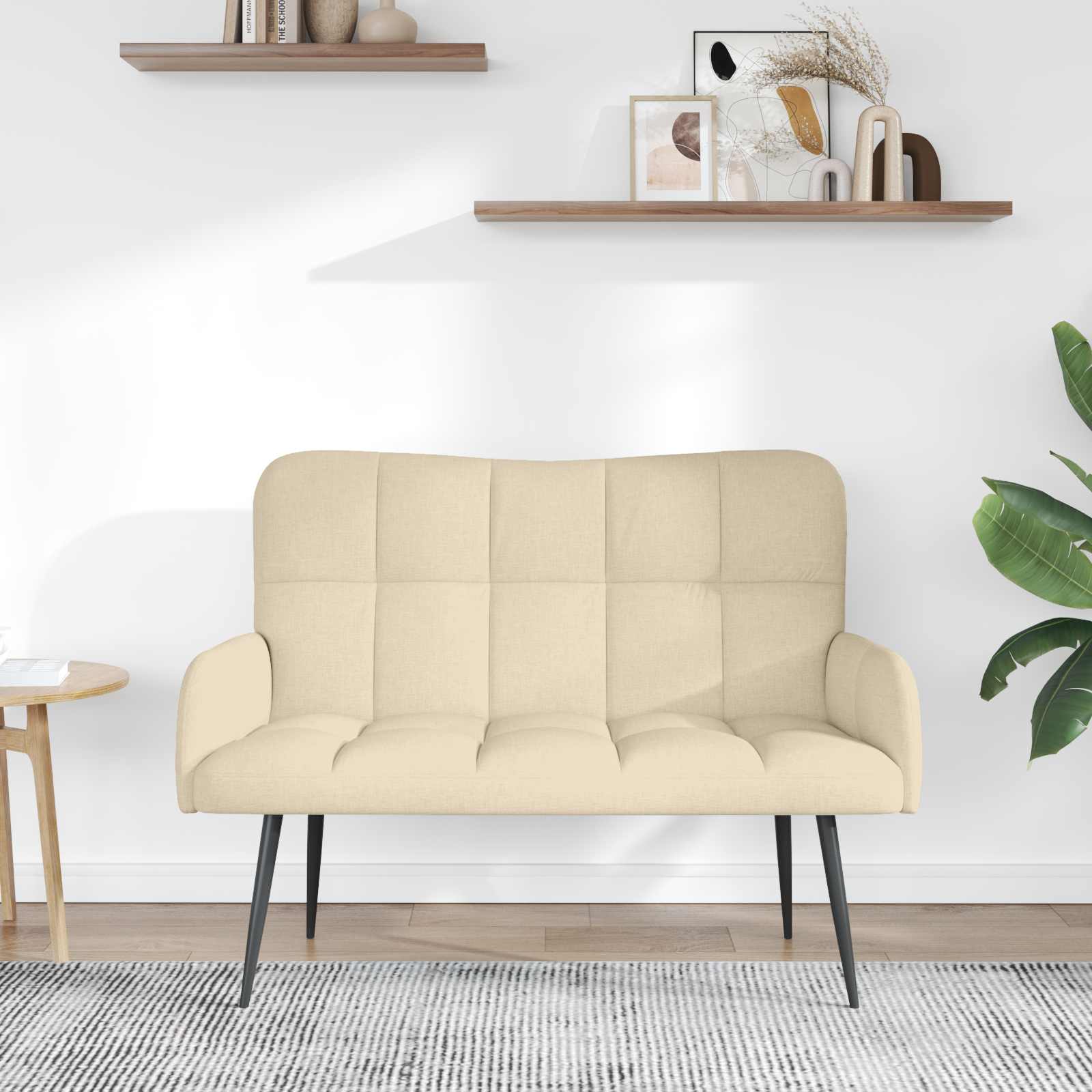 Sofa za dvije osobe Krem 115 x 61 x 87 cm Tkanina