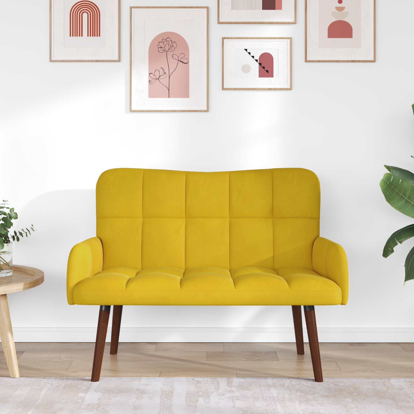 Sofa za dvije osobe Žuta 115 x 61 x 87 cm Baršun
