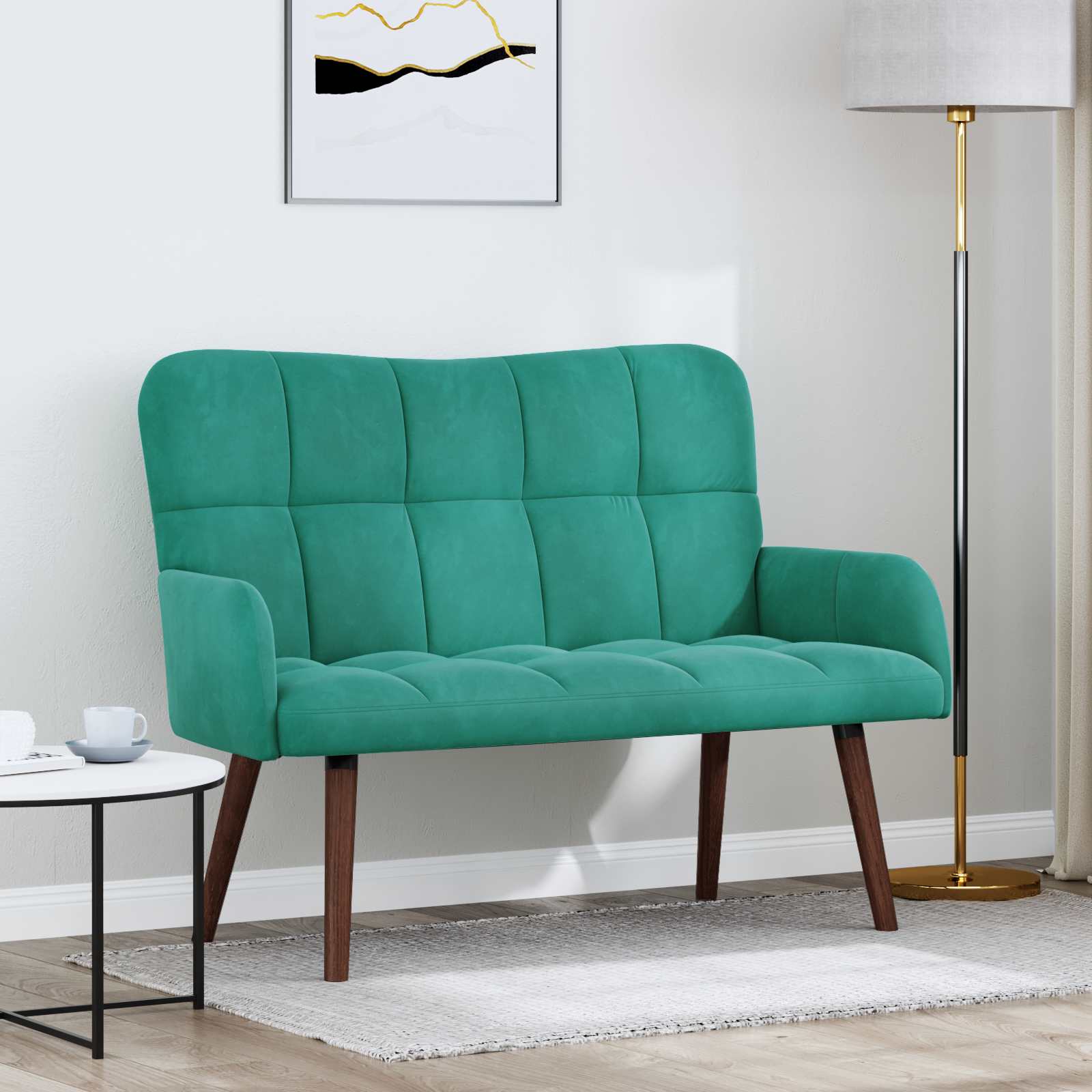 Sofa za dvije osobe Tirkizna 115 x 61 x 87 cm Baršun