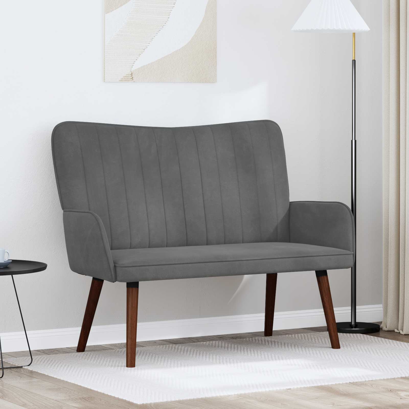 Sofa za dvije osobe Tamnosiva 115 x 61 x 87 cm Baršun