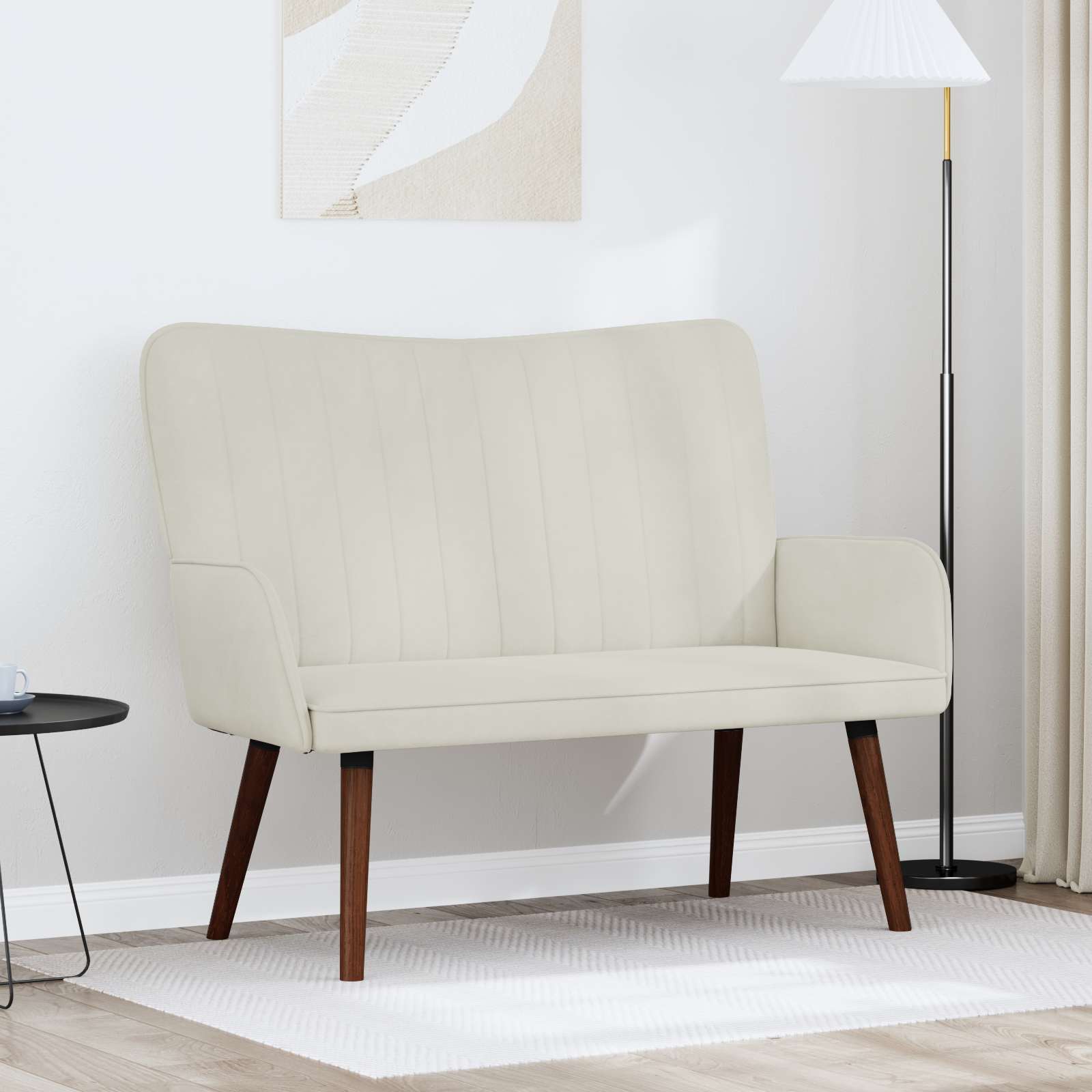 Sofa za dvije osobe Krem 115 x 61 x 87 cm Baršun