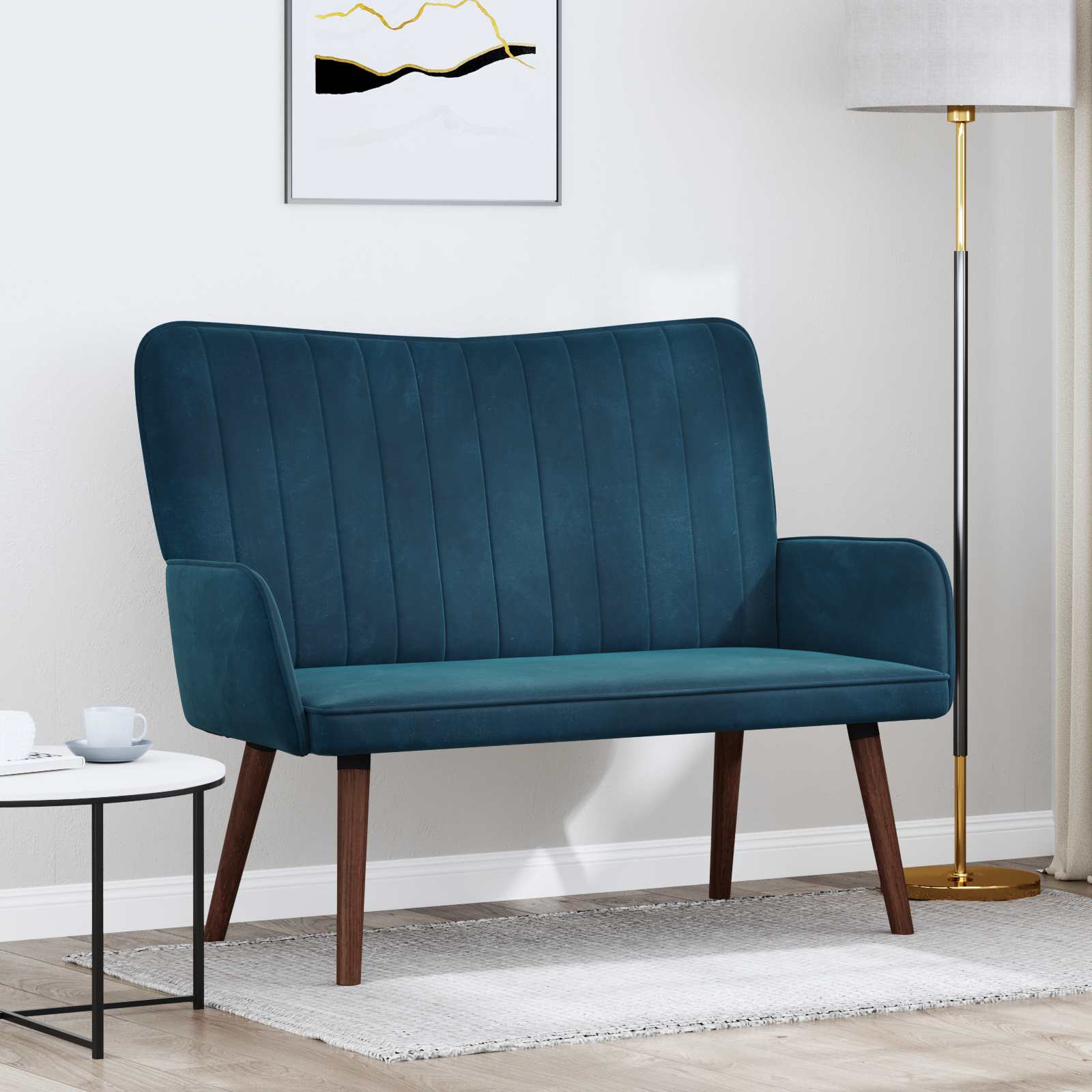 Sofa za dvije osobe Plava 115 x 61 x 87 cm Baršun