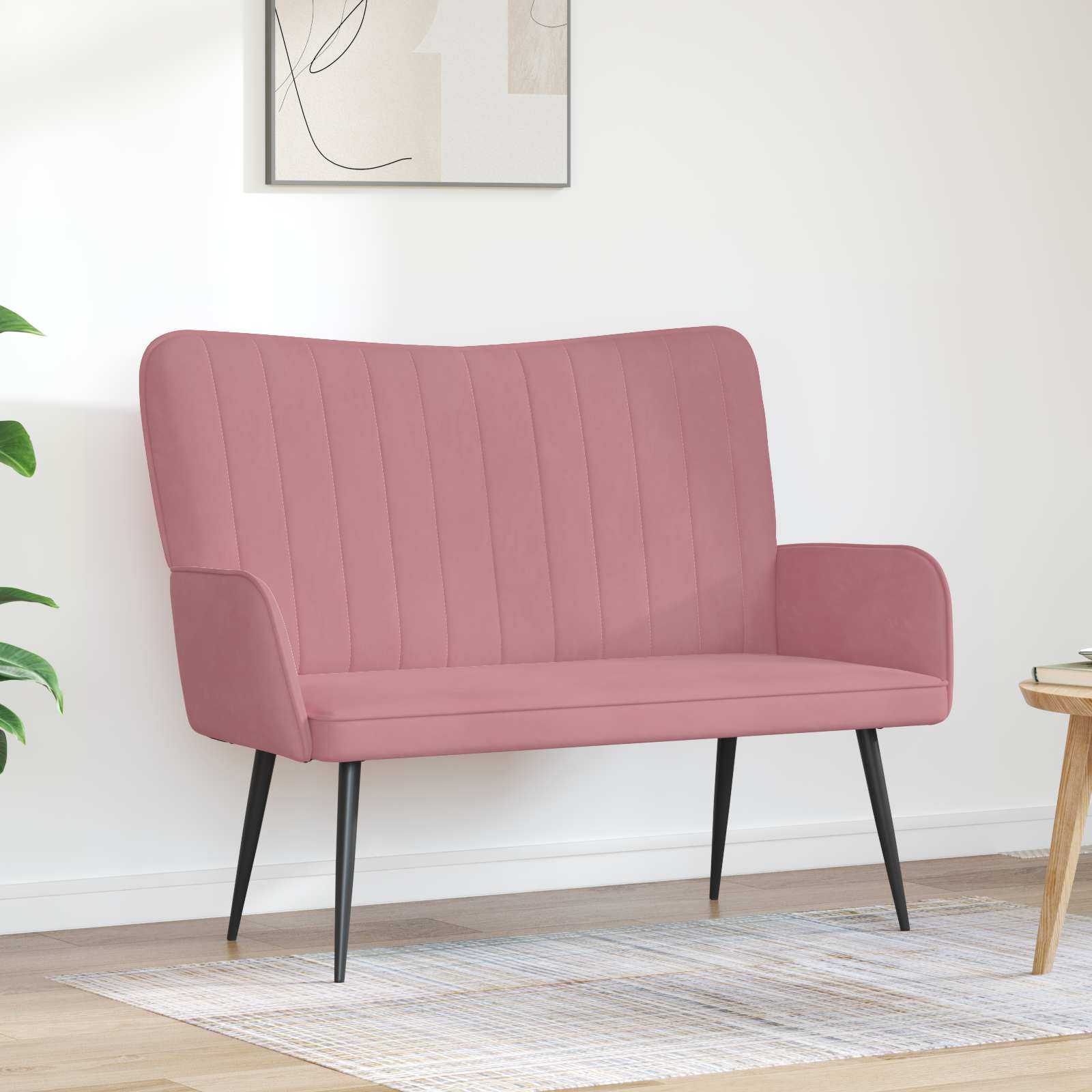 Kauč za dvoje Ružičasta 115 x 61 x 87 cm Baršun
