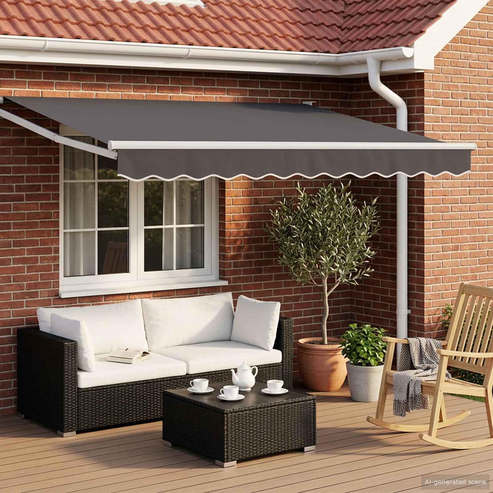Povlačivi tende Antracit 2,5 x 2 m 100% Poliester i Aluminij