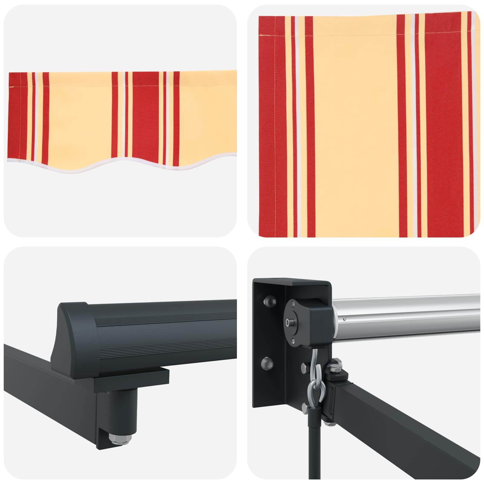 Povlačivi tende Žuta, narančasta i bijela 3 x 2 m