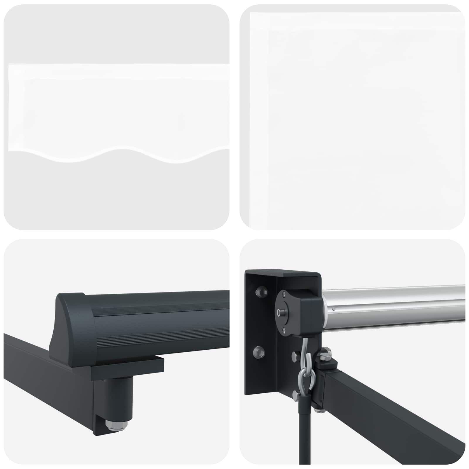 Povlačivi tende Bijela 3 x 2 m 100% Poliester i Aluminij