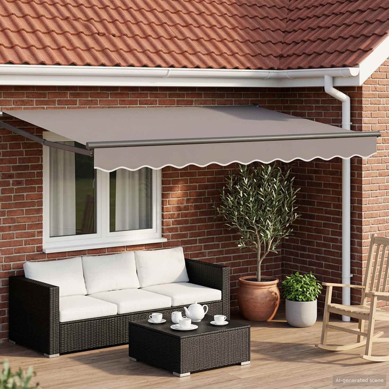 Povlačivi tende Svjetlosiva 3 x 2 m 100% Poliester i Aluminij