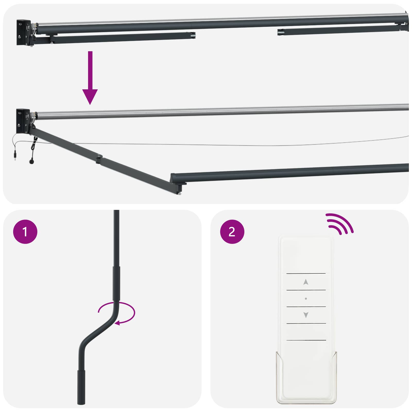 Električna retraktabilna tenda Smeđa 3,5 x 2 m