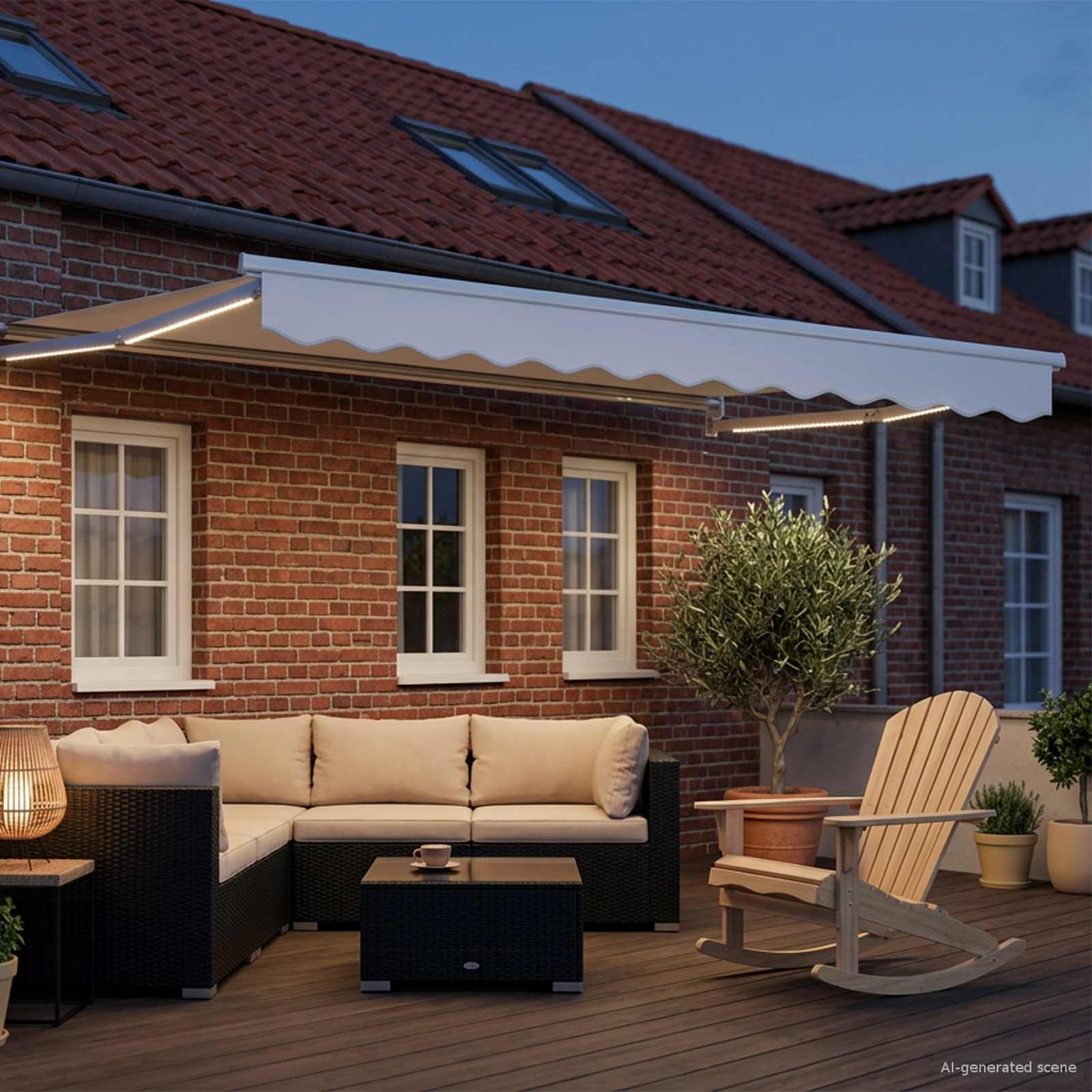 Ručna zlačivna tenda s LED diodama Bijeli 2,5 x 2 m
