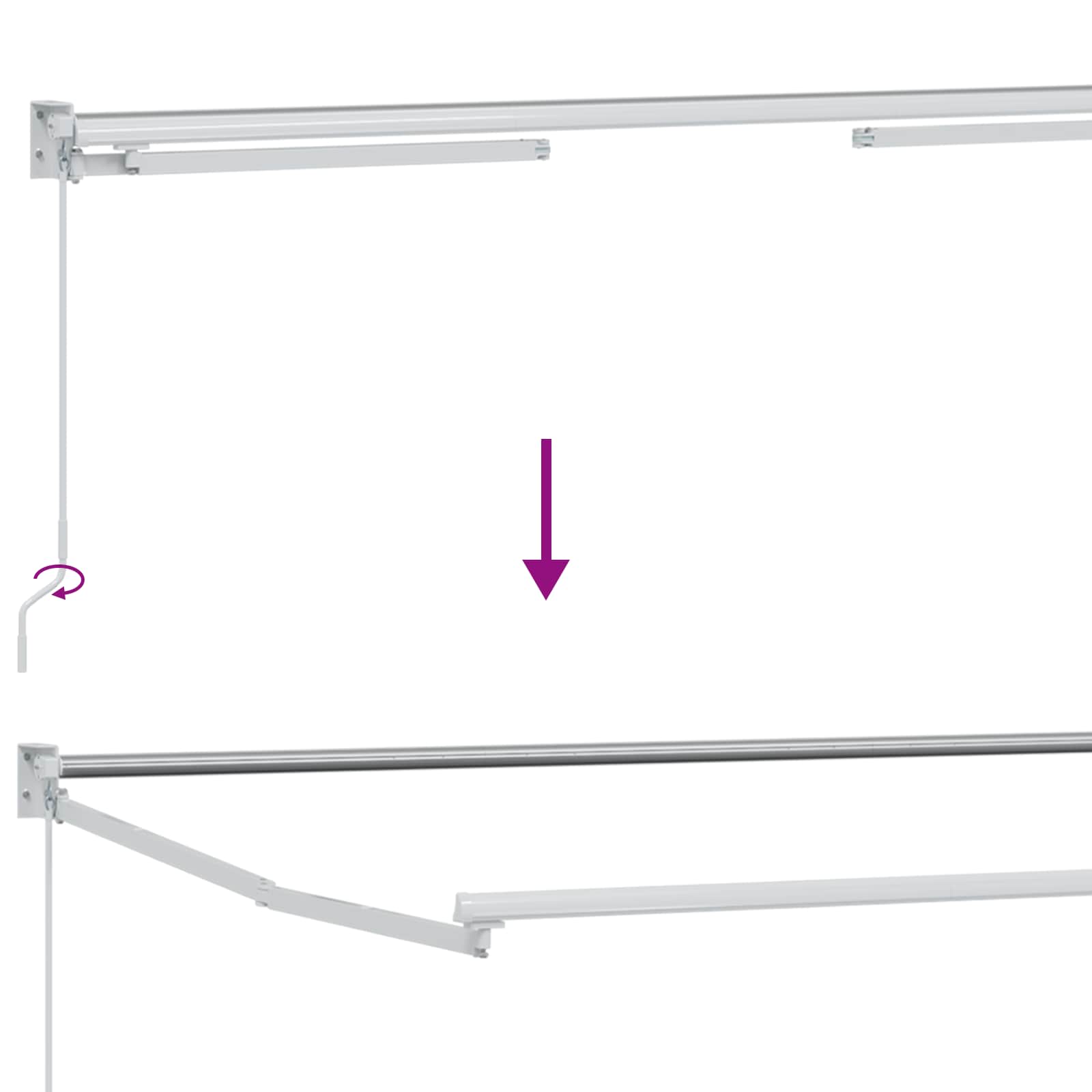 Ručna zlačivna tenda s LED diodama 3,5 x 2,5 m