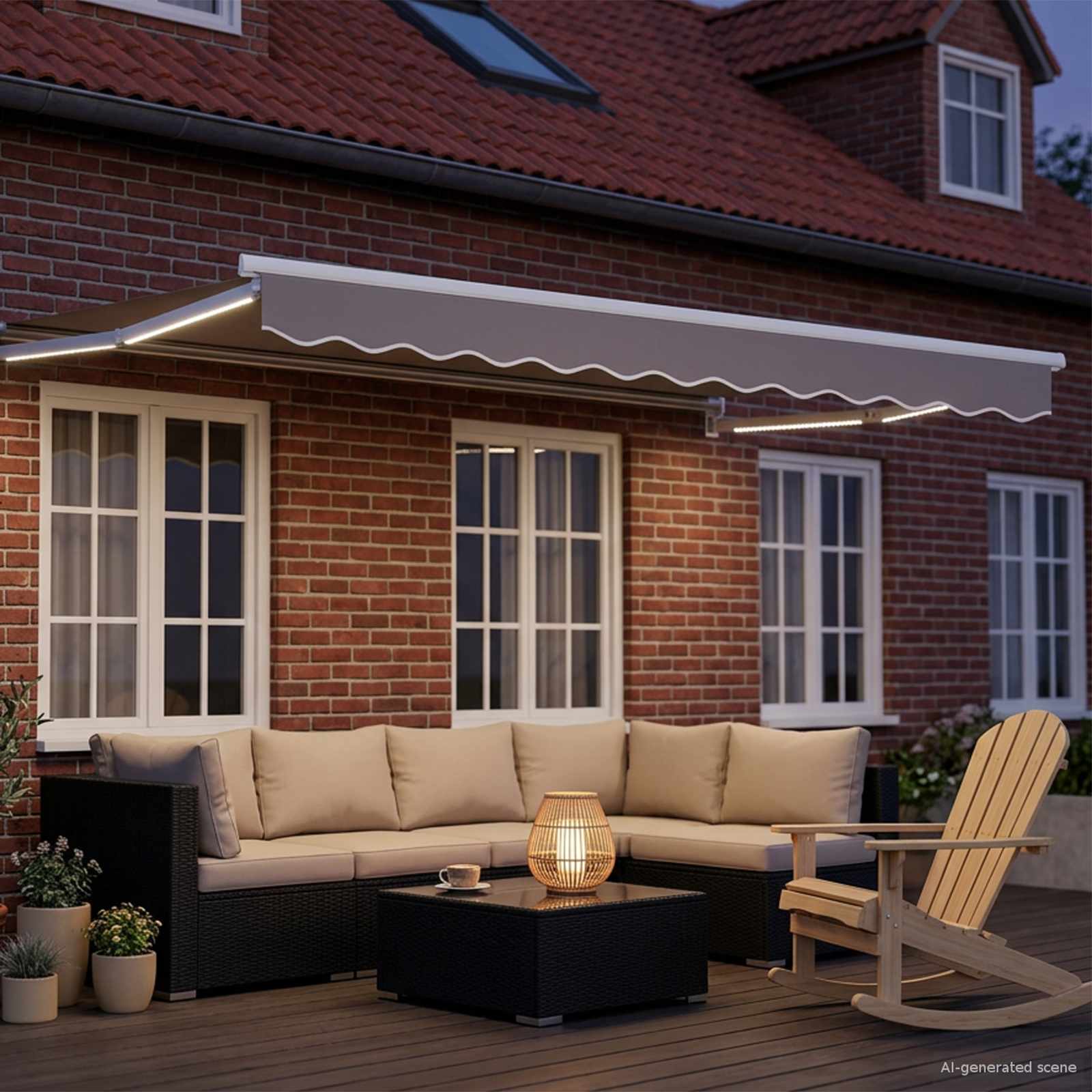 Ručna zlačivna tenda s LED diodama 3,5 x 2,5 m