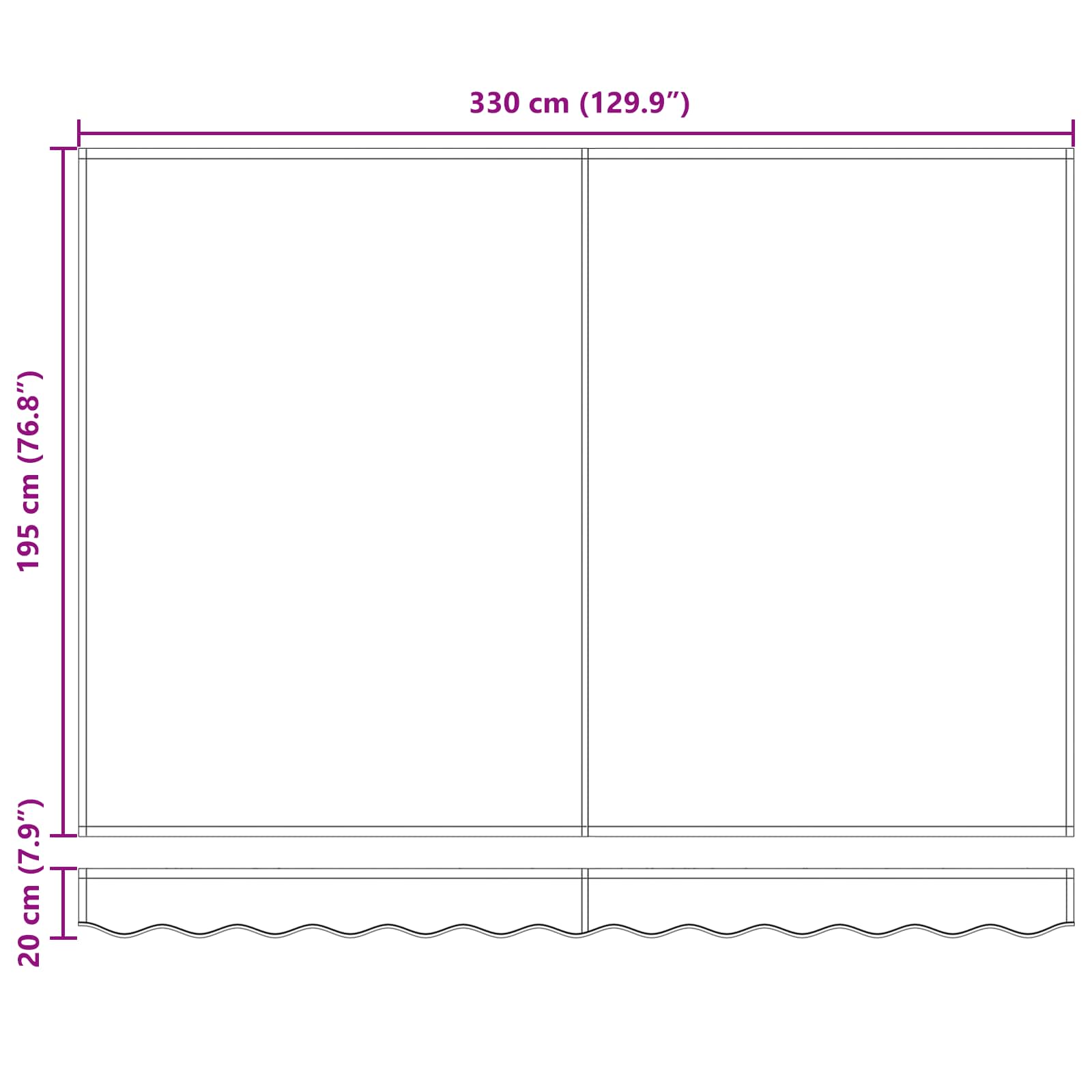 Ručna zlačivna tenda s LED diodama 3,5 x 2 m