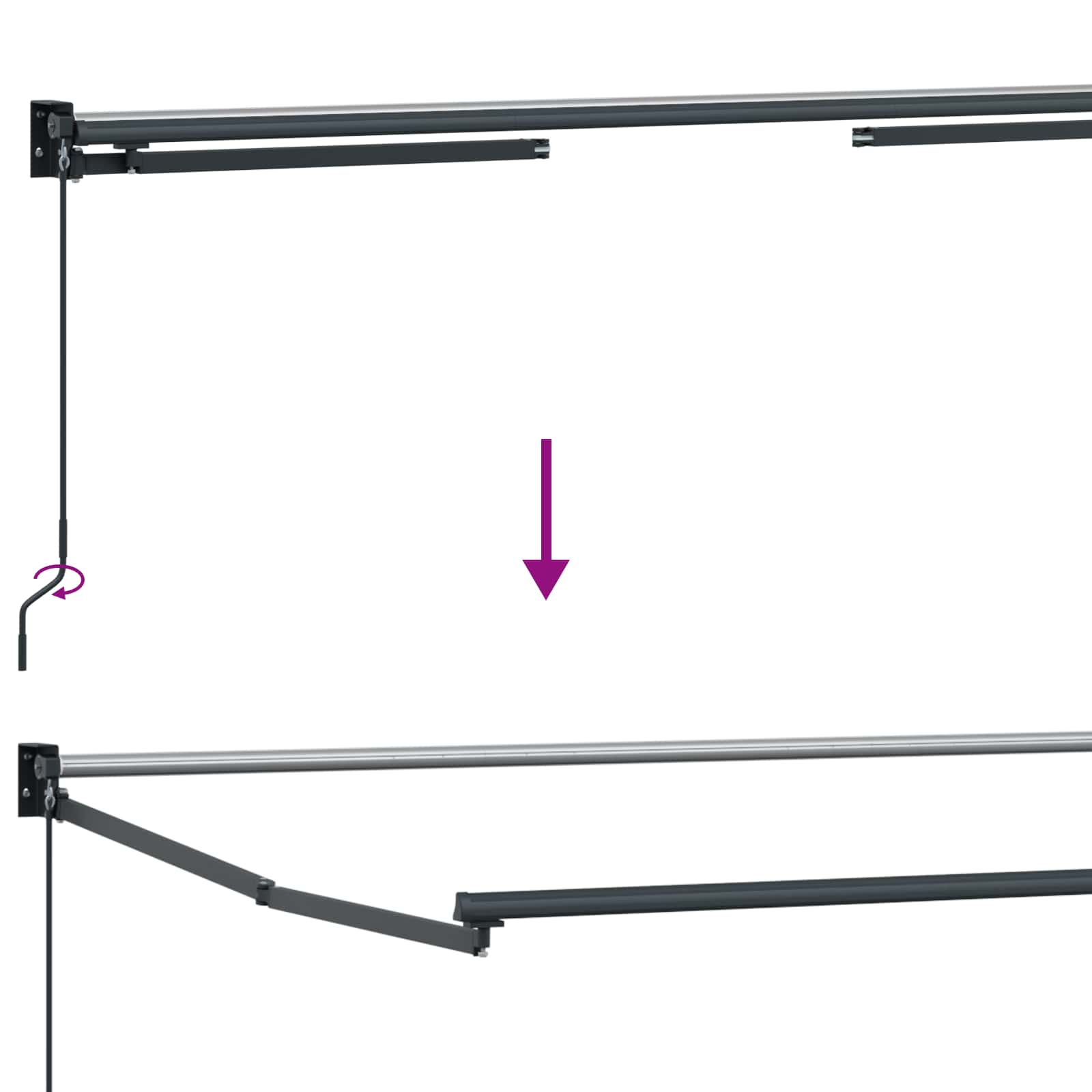 Ručna zlačivna tenda s LED diodama 4 x 2 m