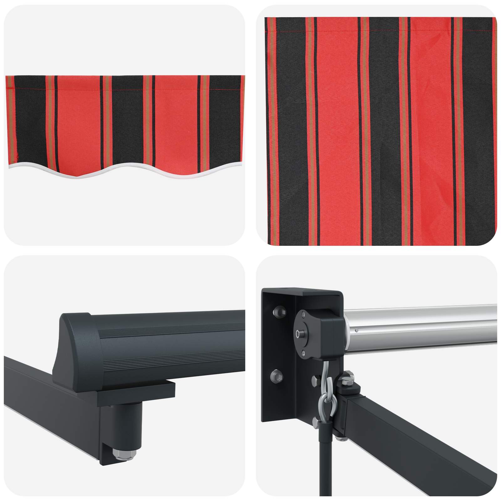 Ručna zlačivna tenda s LED diodama 4,5 × 3 m