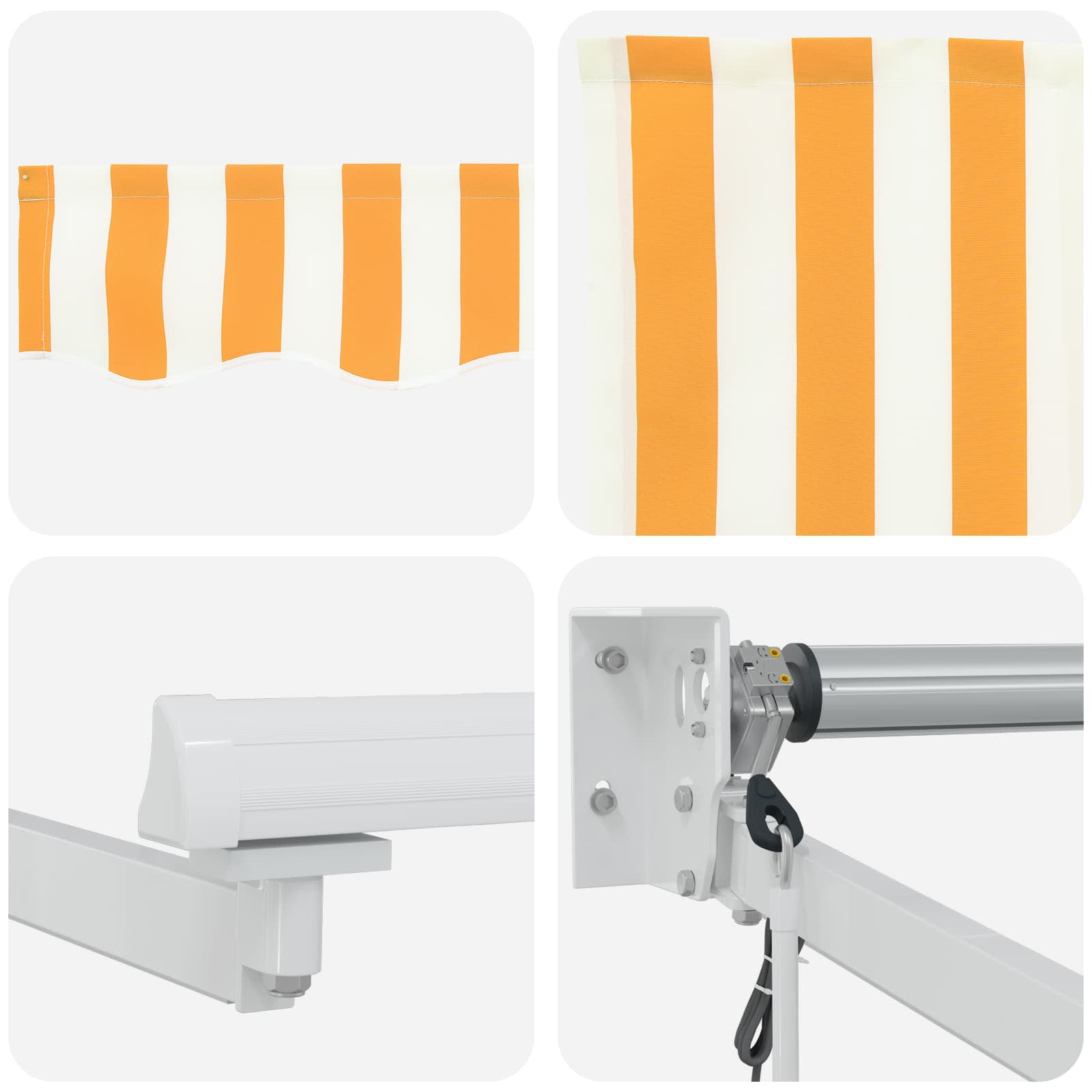 Električna retraktabilna tenda Narančasta i bijela 3,5 x 2,5 m